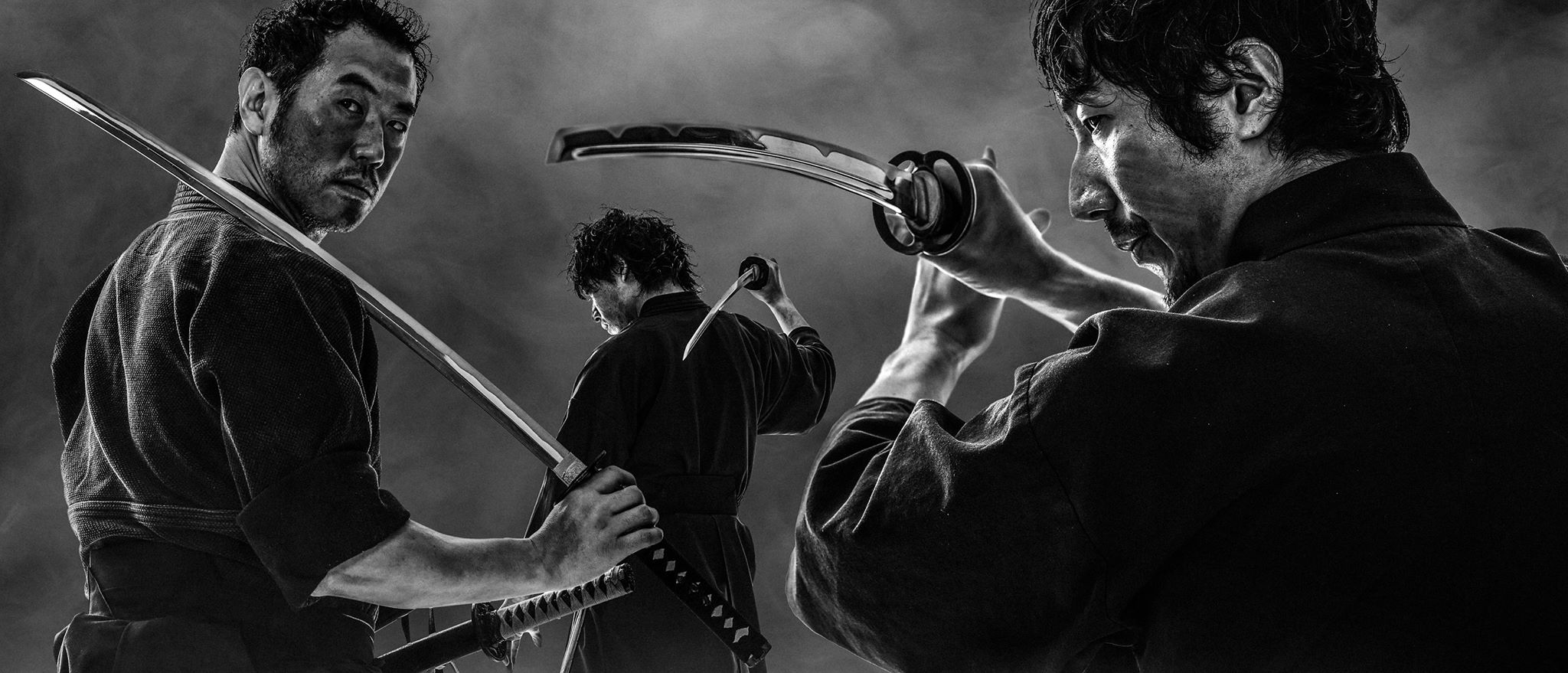 People 2048x879 samurai warrior men monochrome weapon sword katana