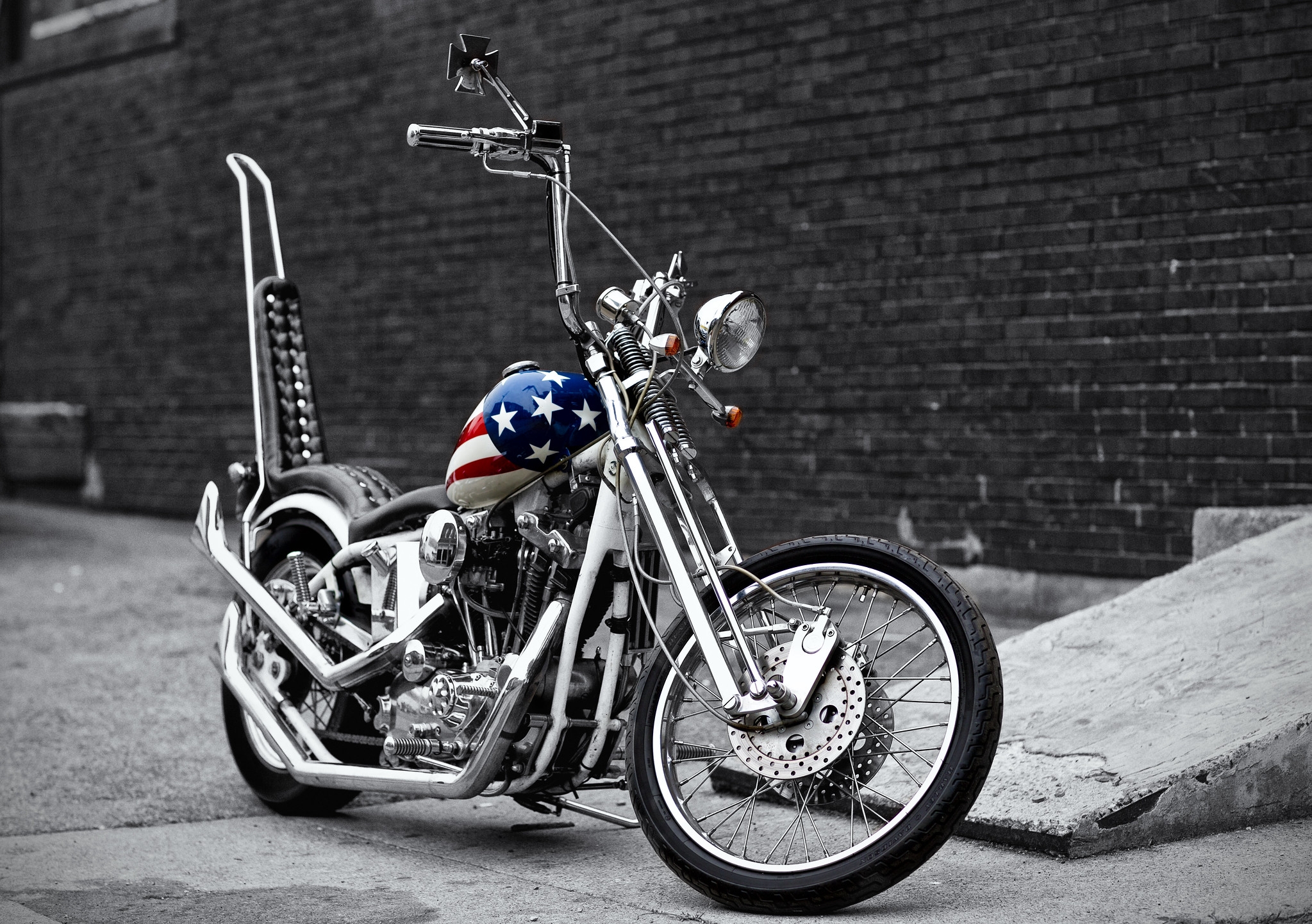 General 2047x1442 motorcycle chopper American flag Silver Motorcycles Easy Rider Captain America Harley-Davidson
