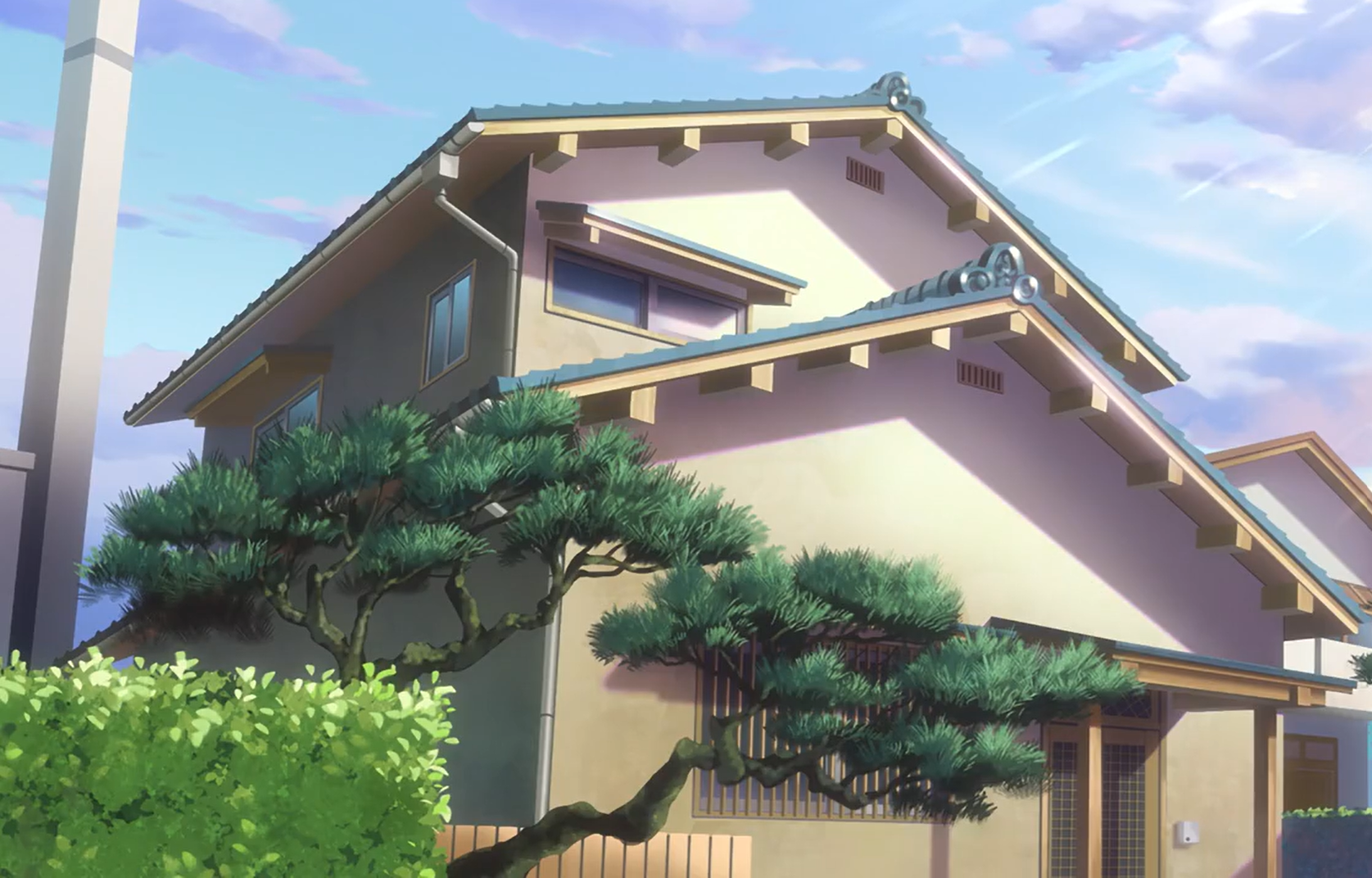 Anime 1675x1072 house drawing artwork