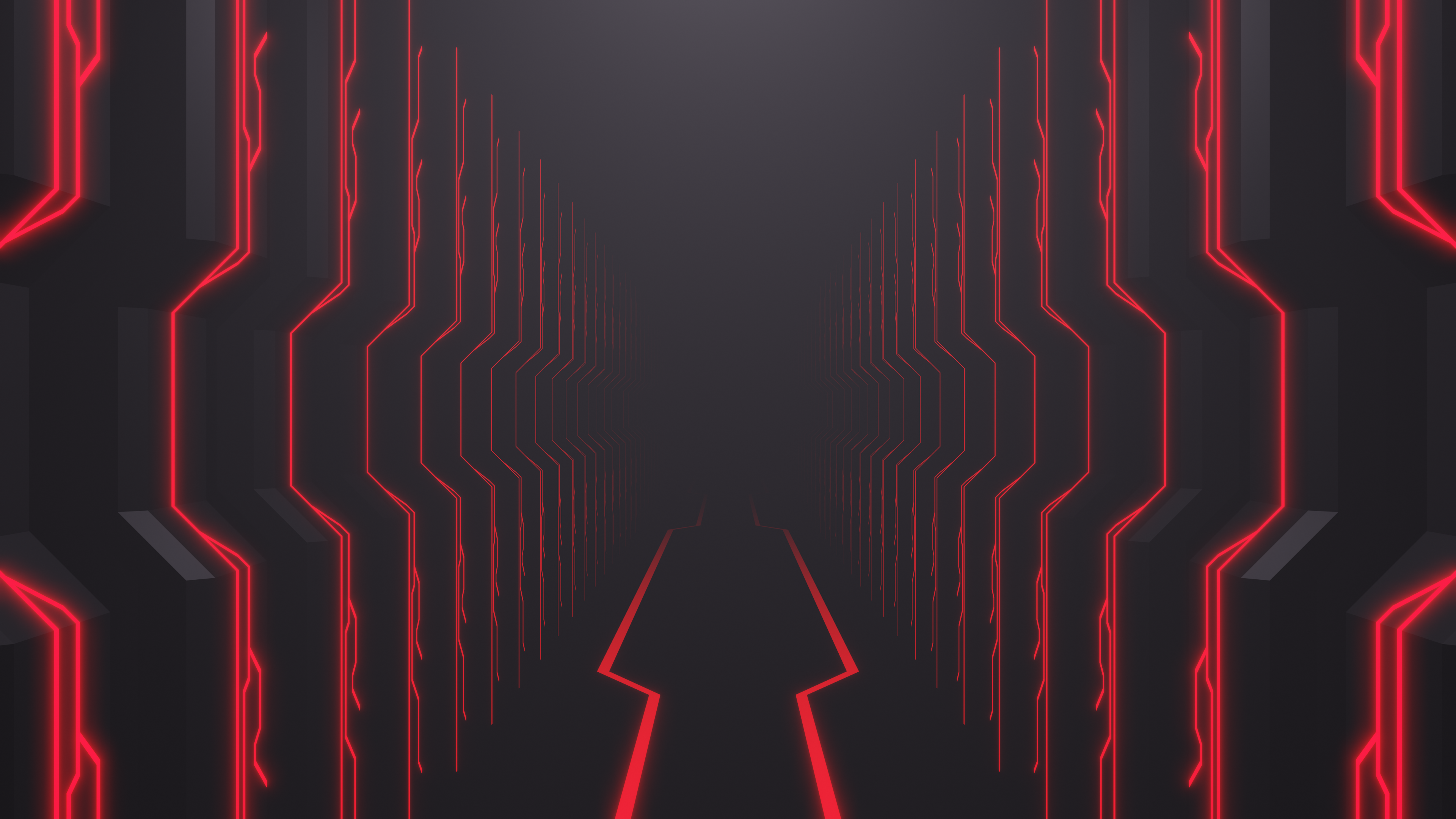 General 3840x2160 abstract CGI red symmetry