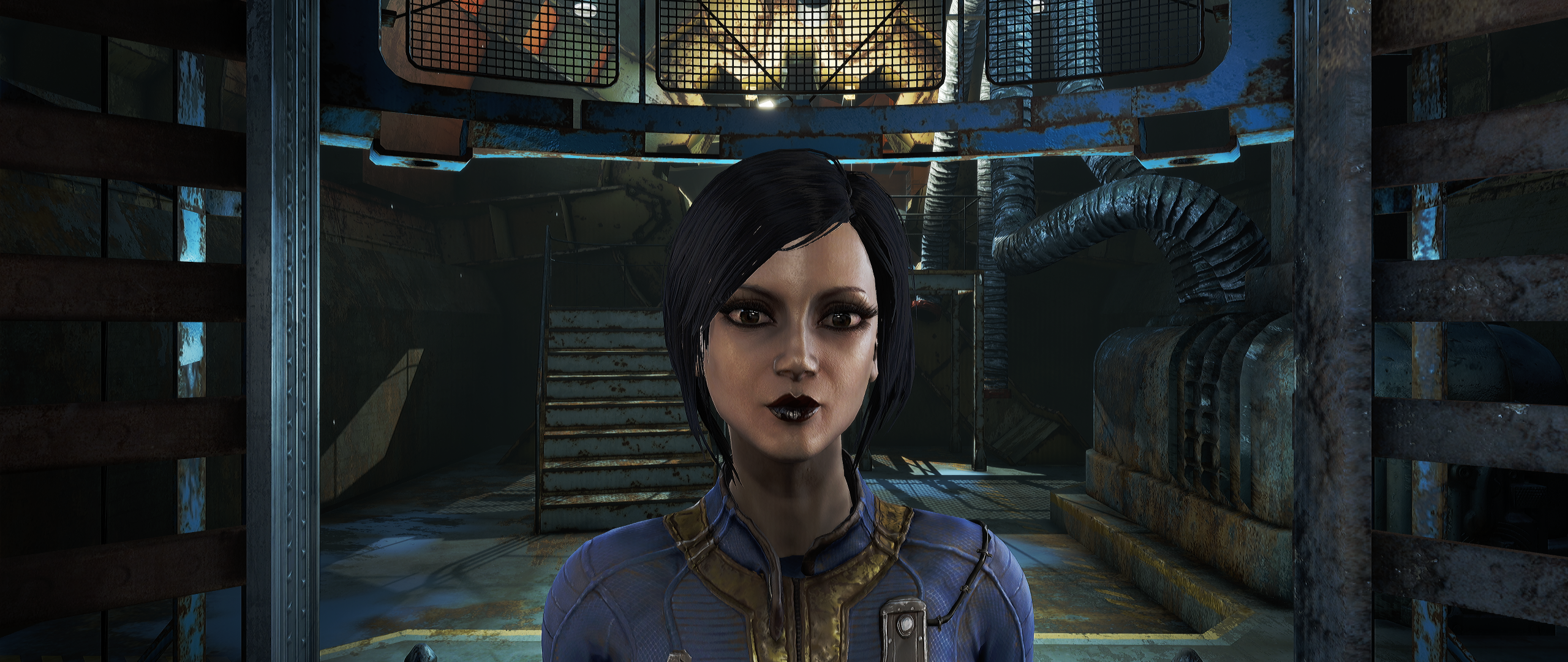 General 2560x1080 Fallout Fallout 4 RPG science fiction science fiction women dark hair dark eyes looking at viewer screen shot video games PC gaming