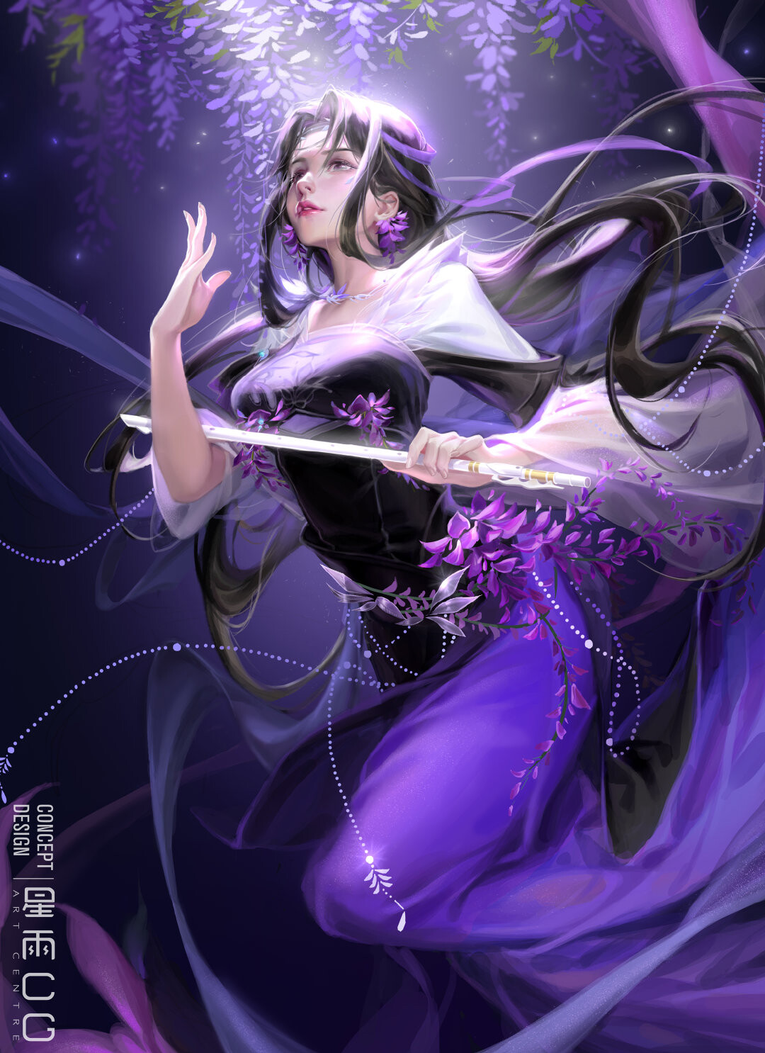 General 1080x1486 women purple artwork fantasy art fantasy girl dark hair ArtStation