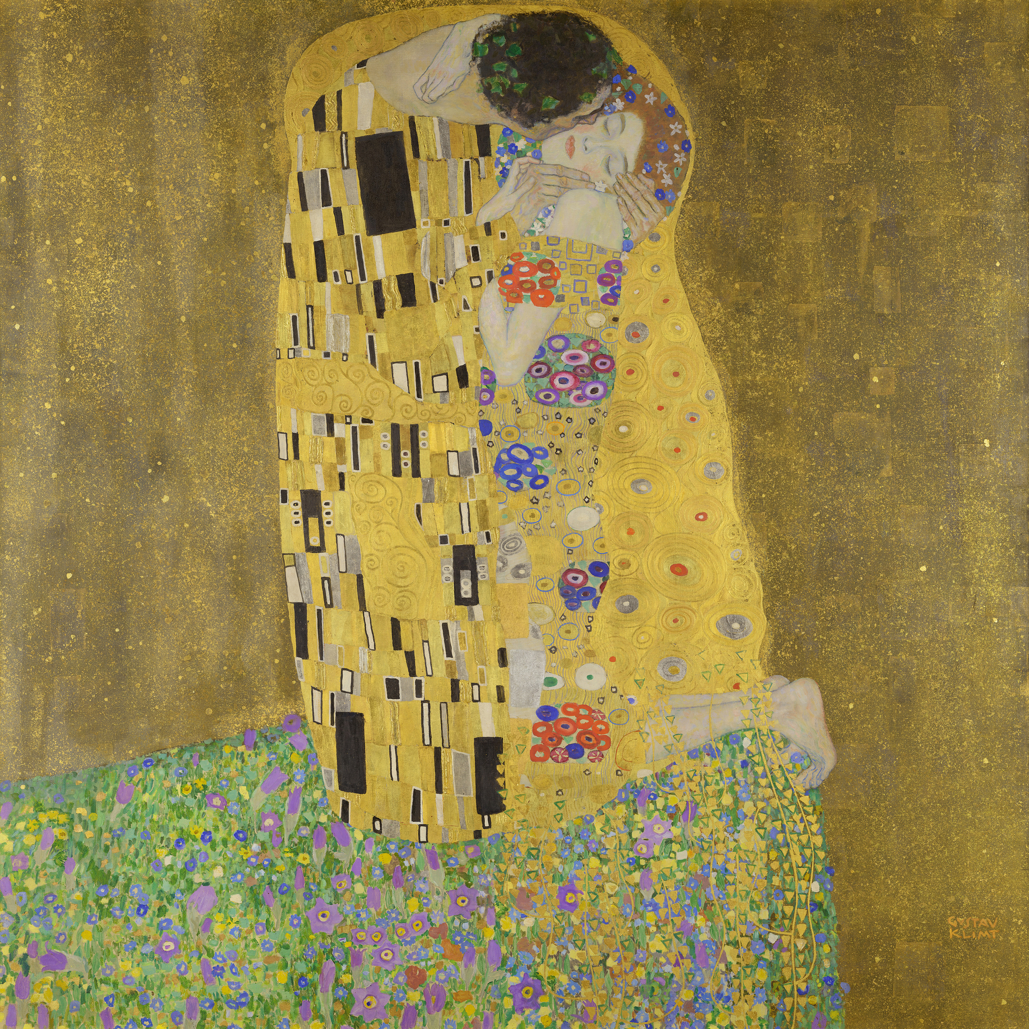 General 3600x3600 artwork Gustav Klimt oil painting Oil on canvas modern lovers symbolism POV classic art