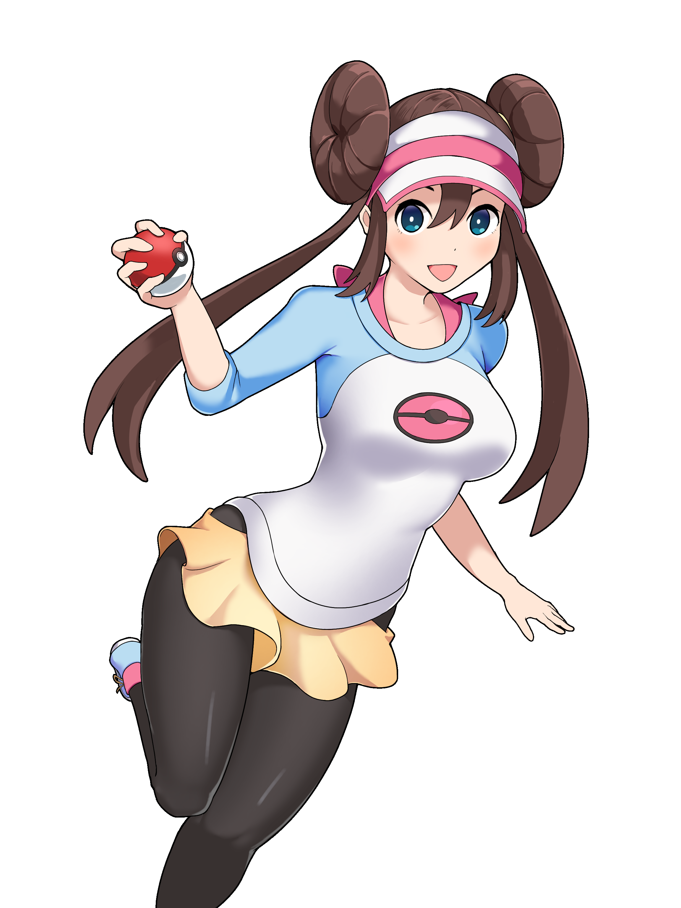 Anime 2304x3072 anime anime girls Pokémon Rosa (Pokémon) long hair twintails brunette solo artwork digital art fan art hat Poke Ball