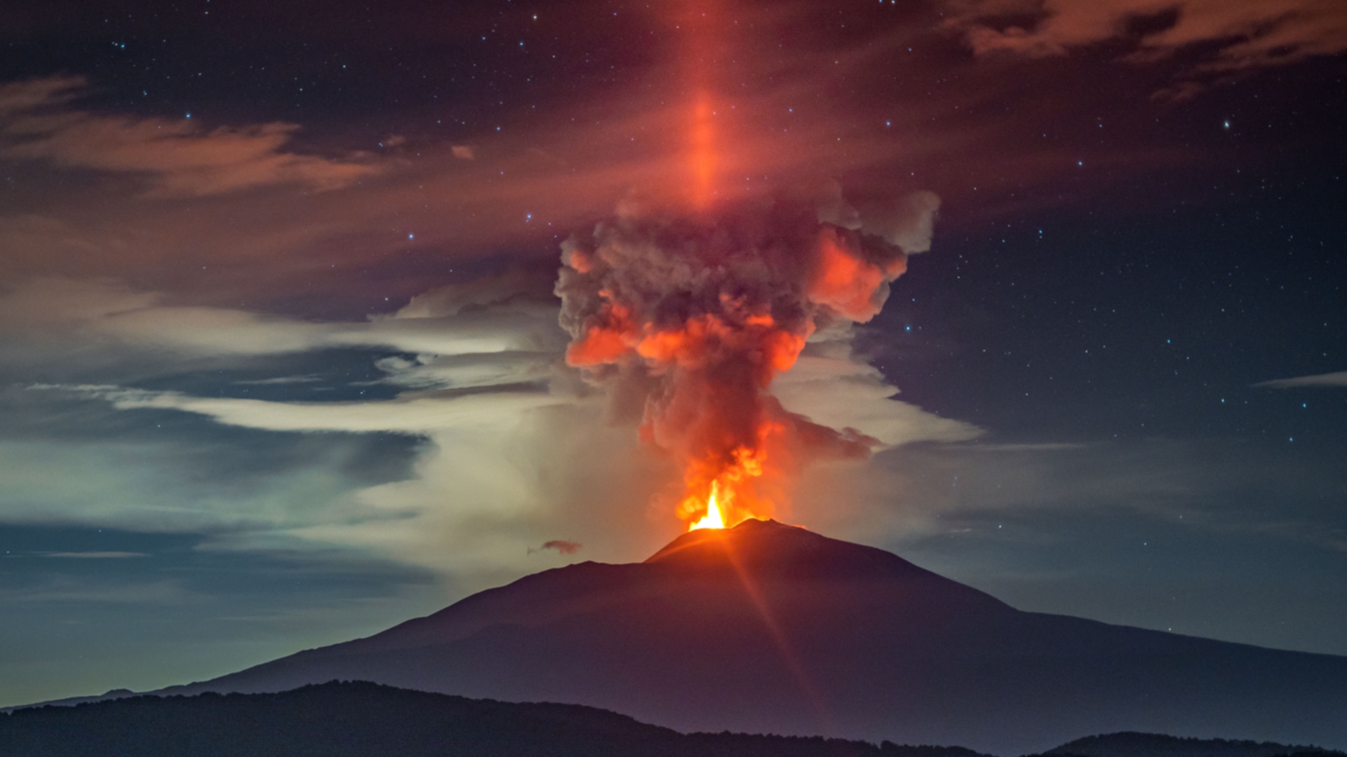 General 1920x1080 landscape nature volcano eruption lightpillar