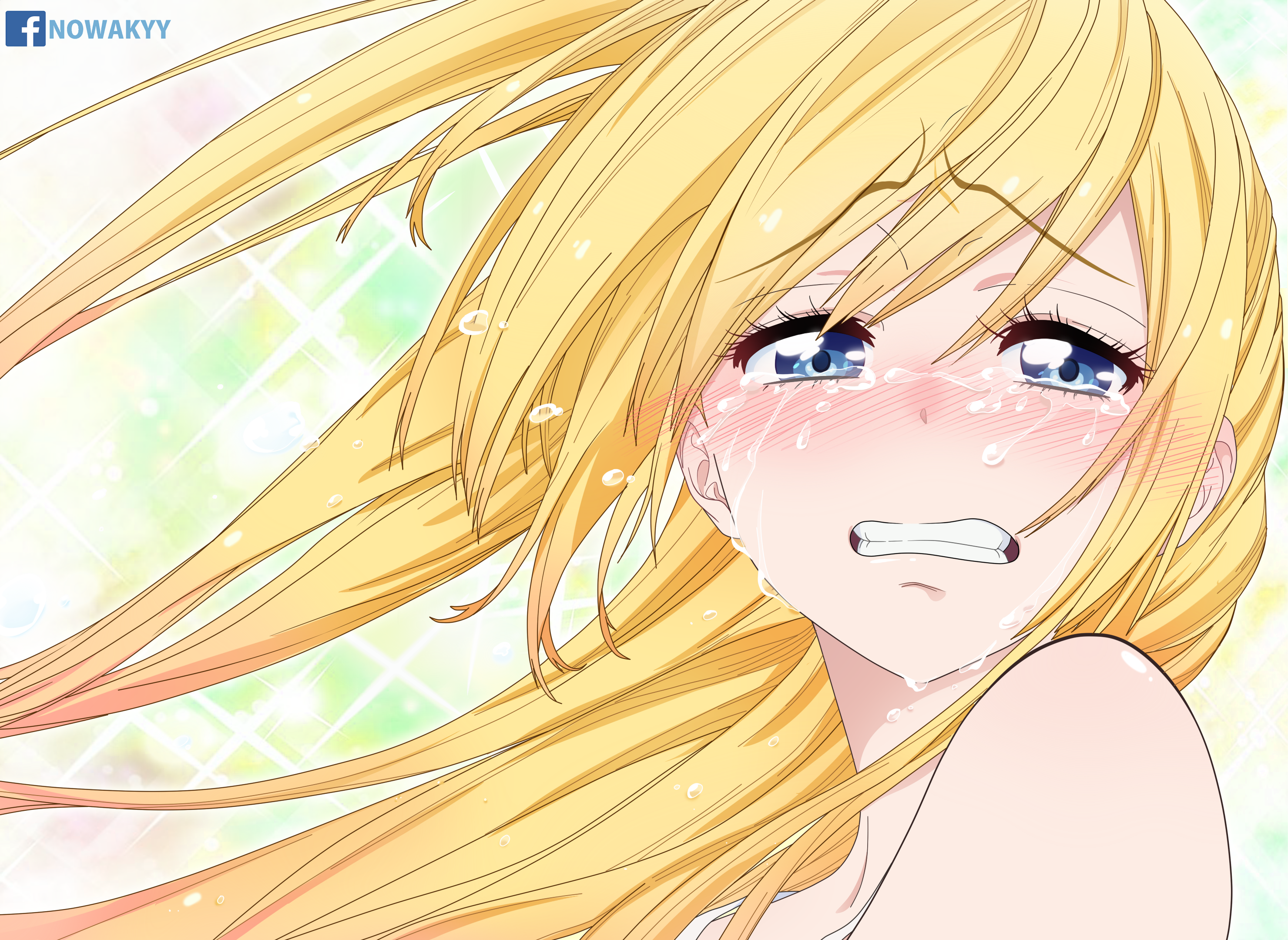 Anime 2960x2160 Nisekoi Kirisaki Chitoge anime girls crying tears blushing