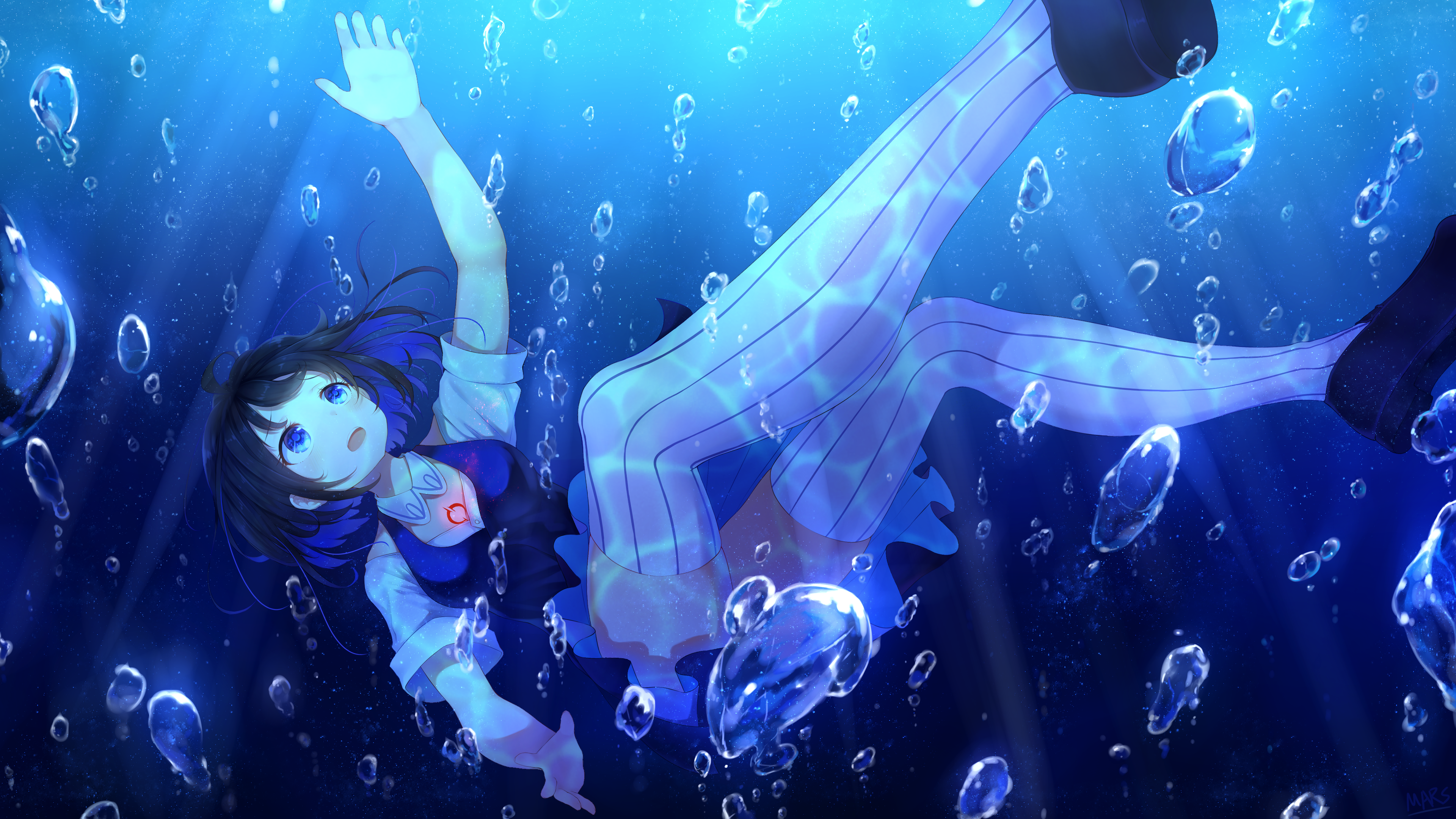 Anime 3840x2160 anime girls 2D Guns GirlZ Honkai Impact Seele Vollerei underwater