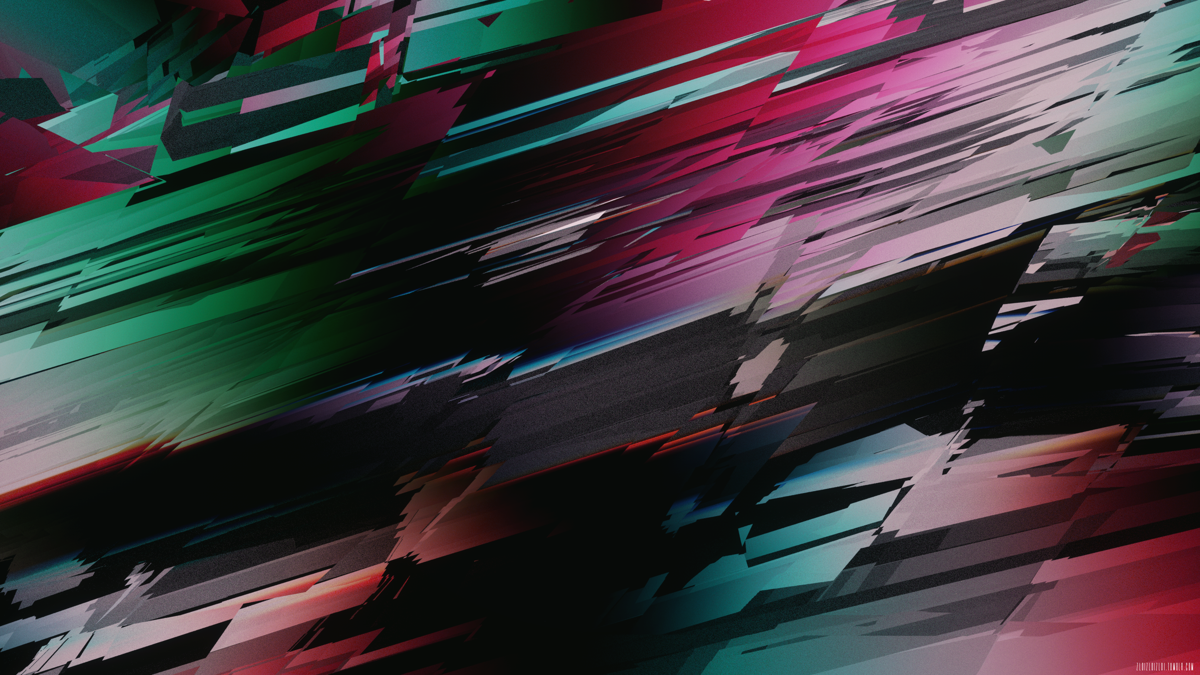General 3840x2160 glitch art abstract 3D Abstract Cinema 4D watermarked digital art