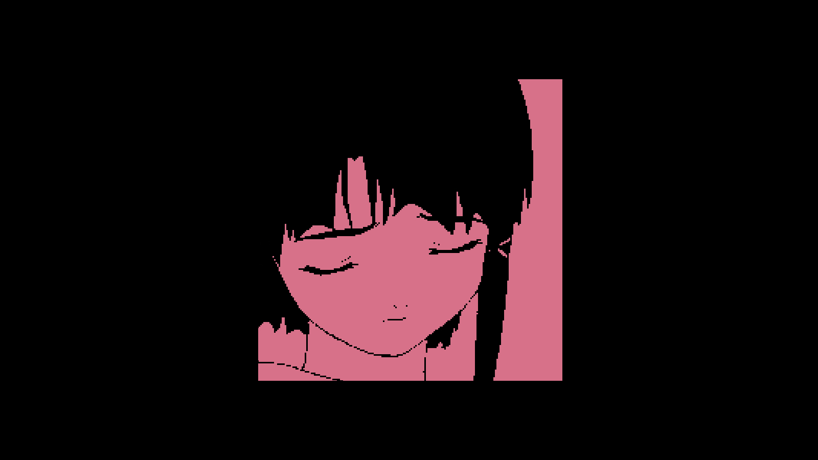Anime 1600x900 Lain Iwakura Serial Experiments Lain black background closed eyes pink