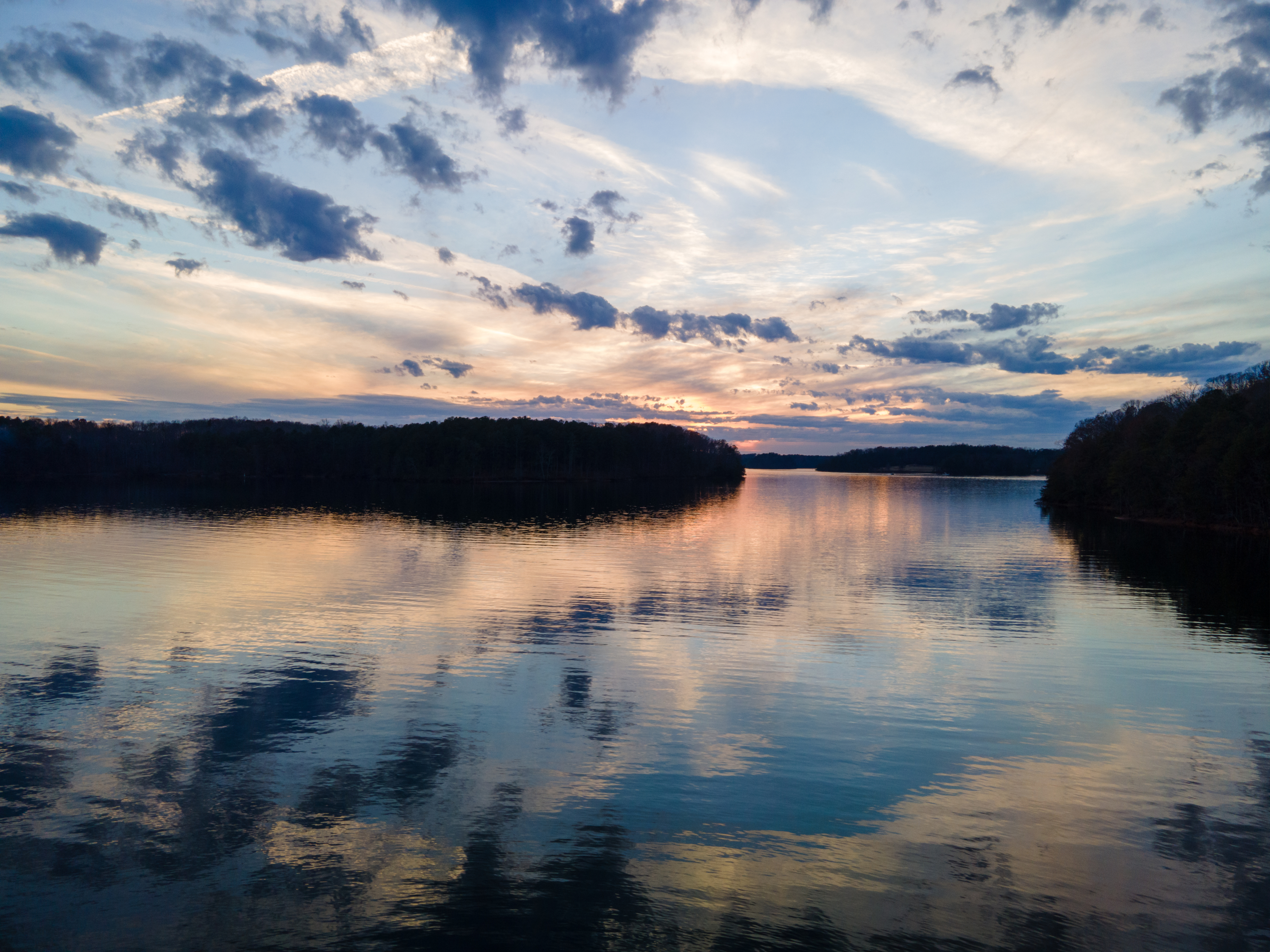 General 3840x2880 sunset Lake Lanier water forest low light