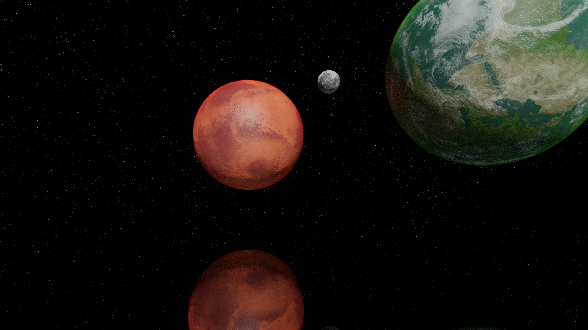 General 1920x1080 planet space Mars stars space art Blender CGI science fiction Earthlike Planet Moon