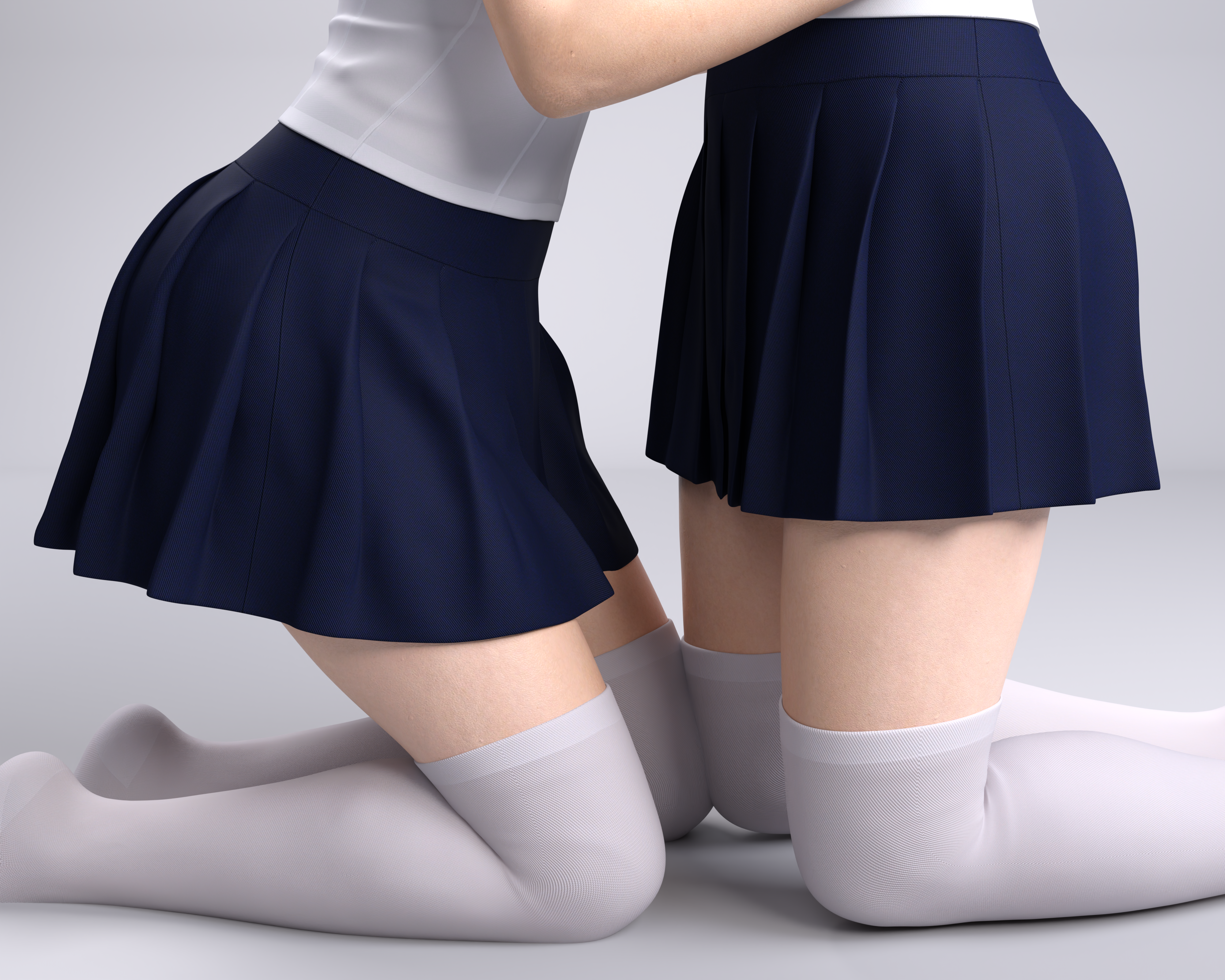 General 4000x3200 schoolgirl kneeling school uniform thigh-highs white thigh highs GifDoozer