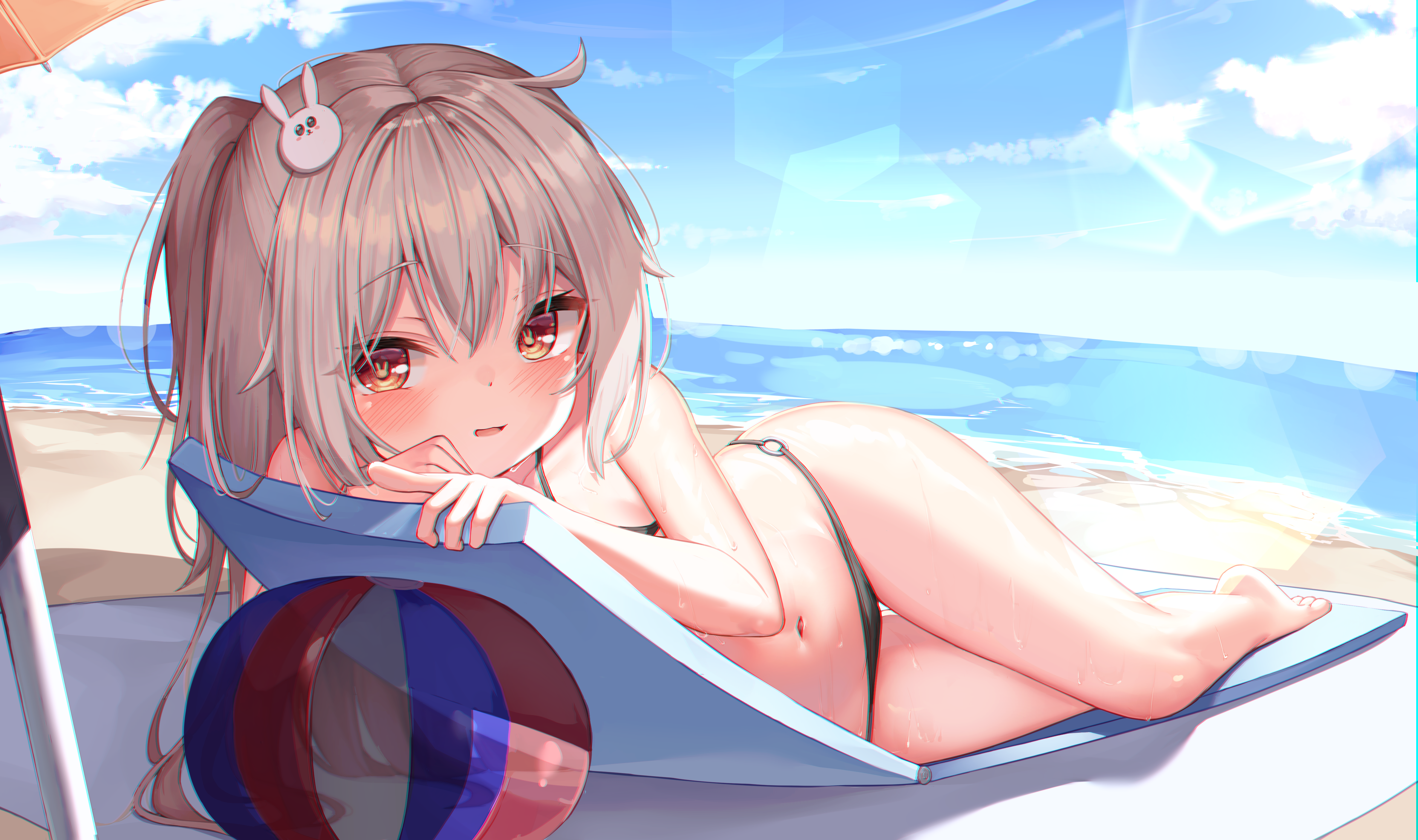 Anime 4745x2811 anime anime girls Mannack artwork beach bikini loli