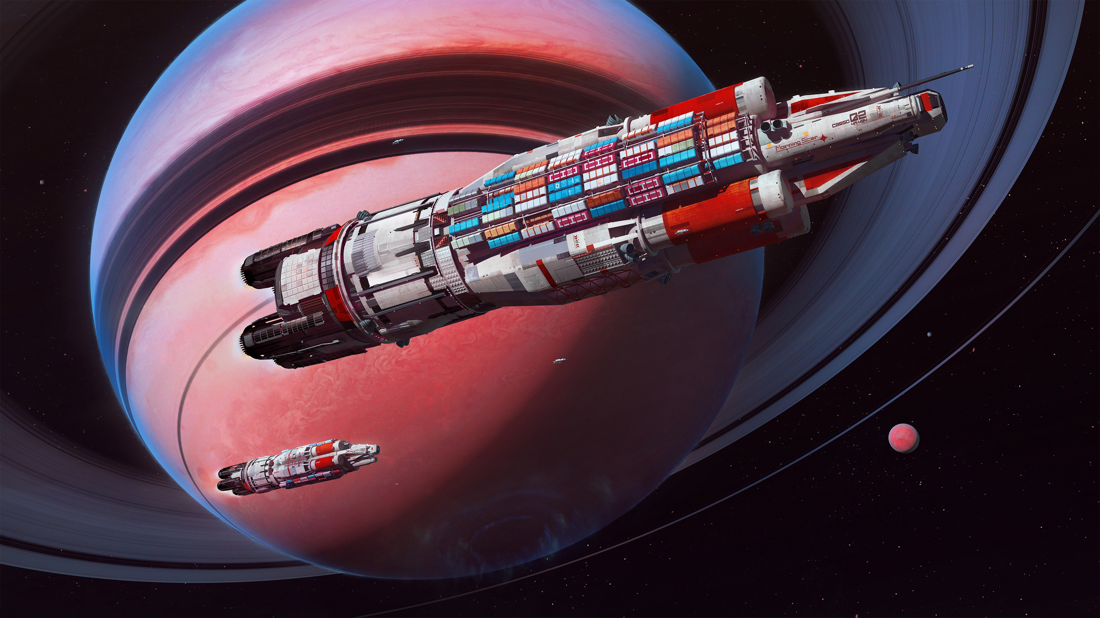 General 3840x2160 Maciej Rebisz space art spaceship planet express Futurism futuristic cargo