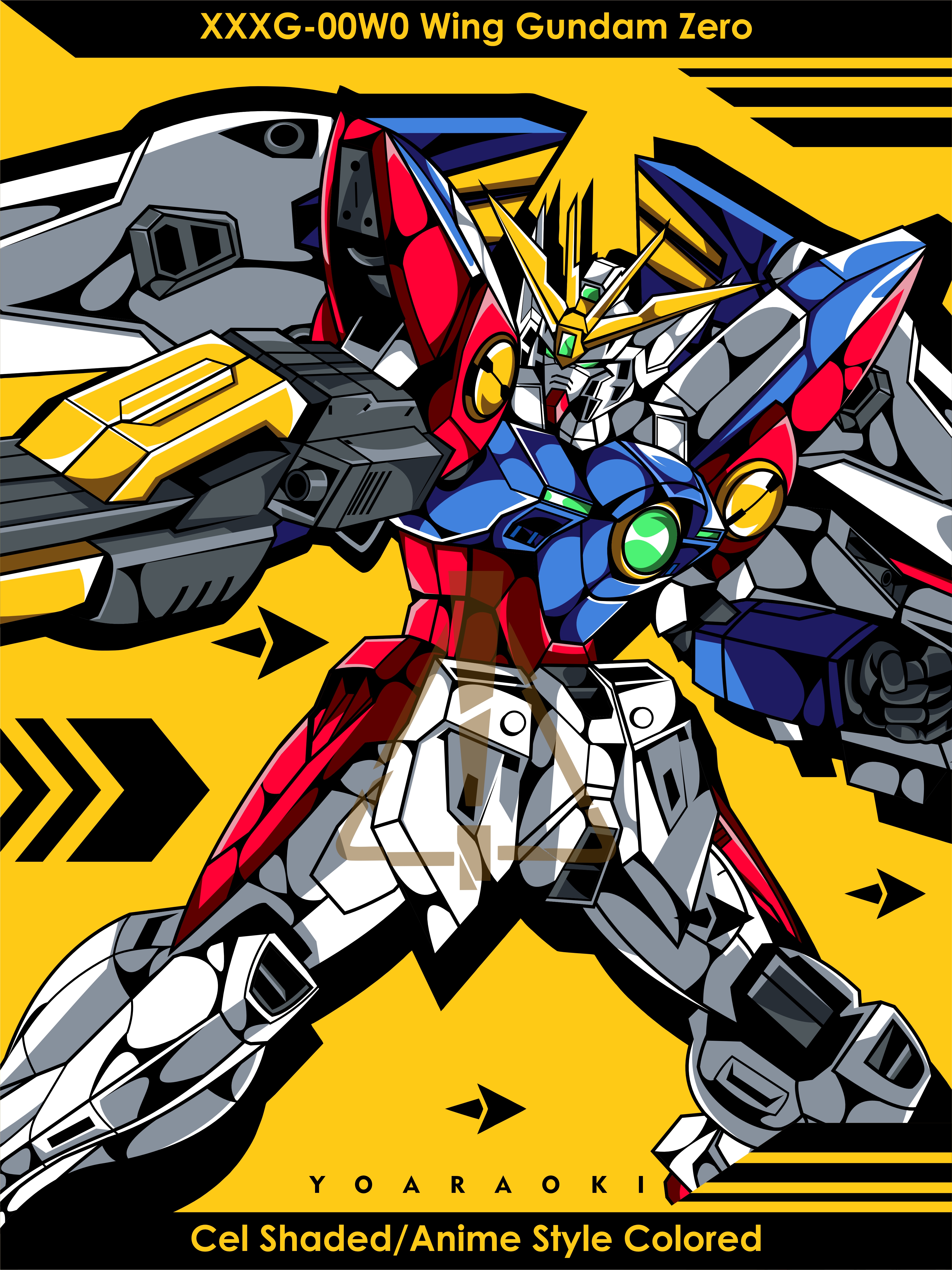 Anime 4001x5335 anime mechs Super Robot Taisen Gundam Mobile Suit Gundam Wing Wing Gundam Zero artwork digital art fan art