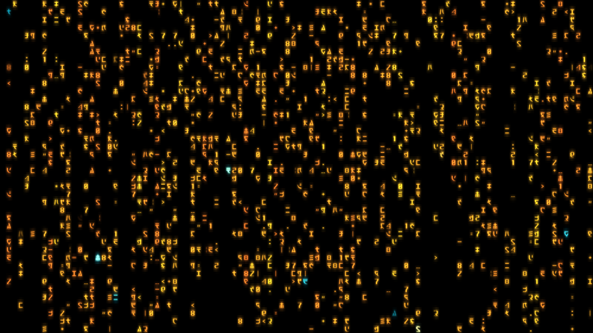 General 1920x1080 Matrix digital art blurred code orange yellow
