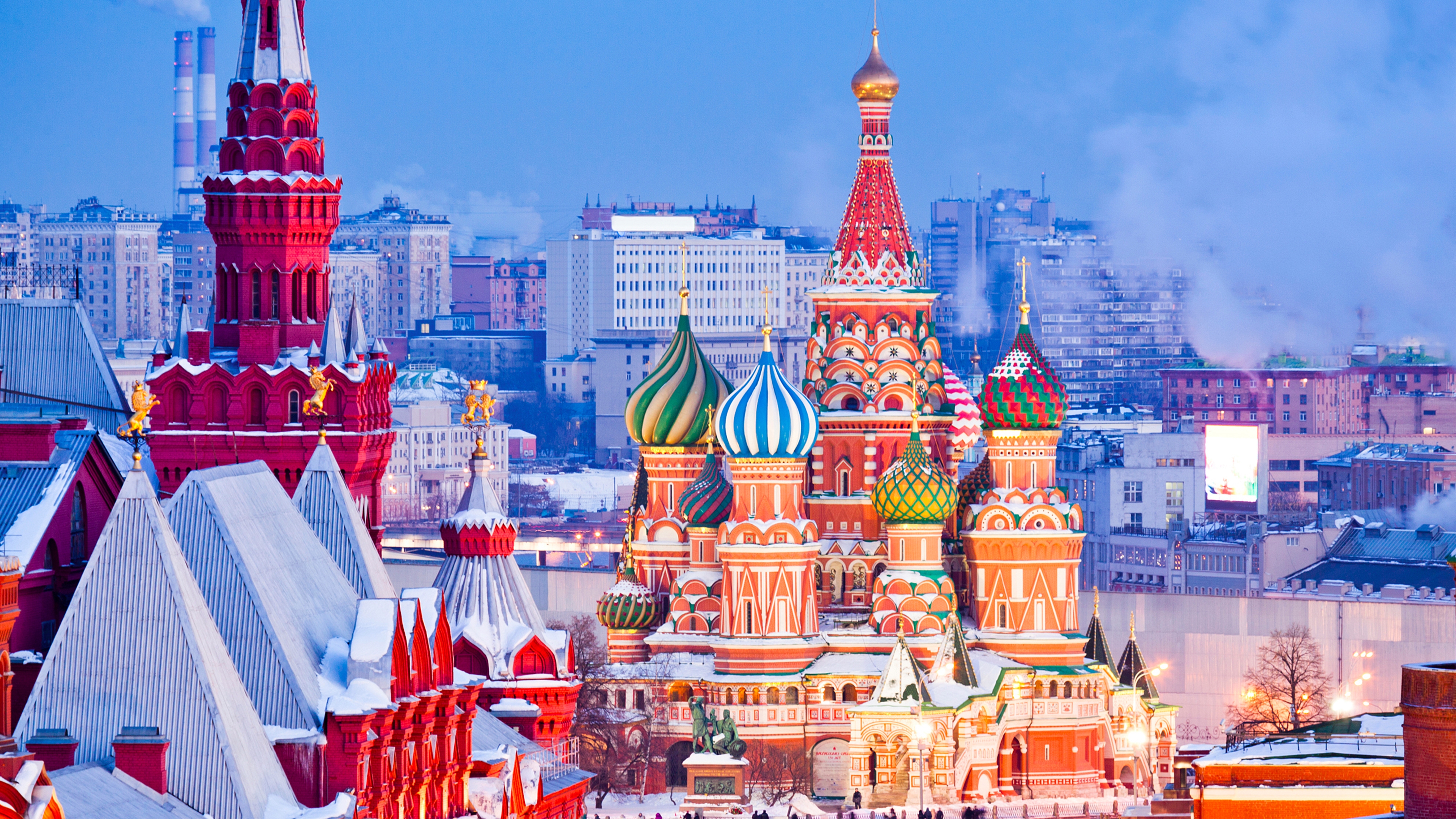 General 3840x2160 Russia building Helmet dome Saint Basil's Cathedral city Moscow landmark Europe