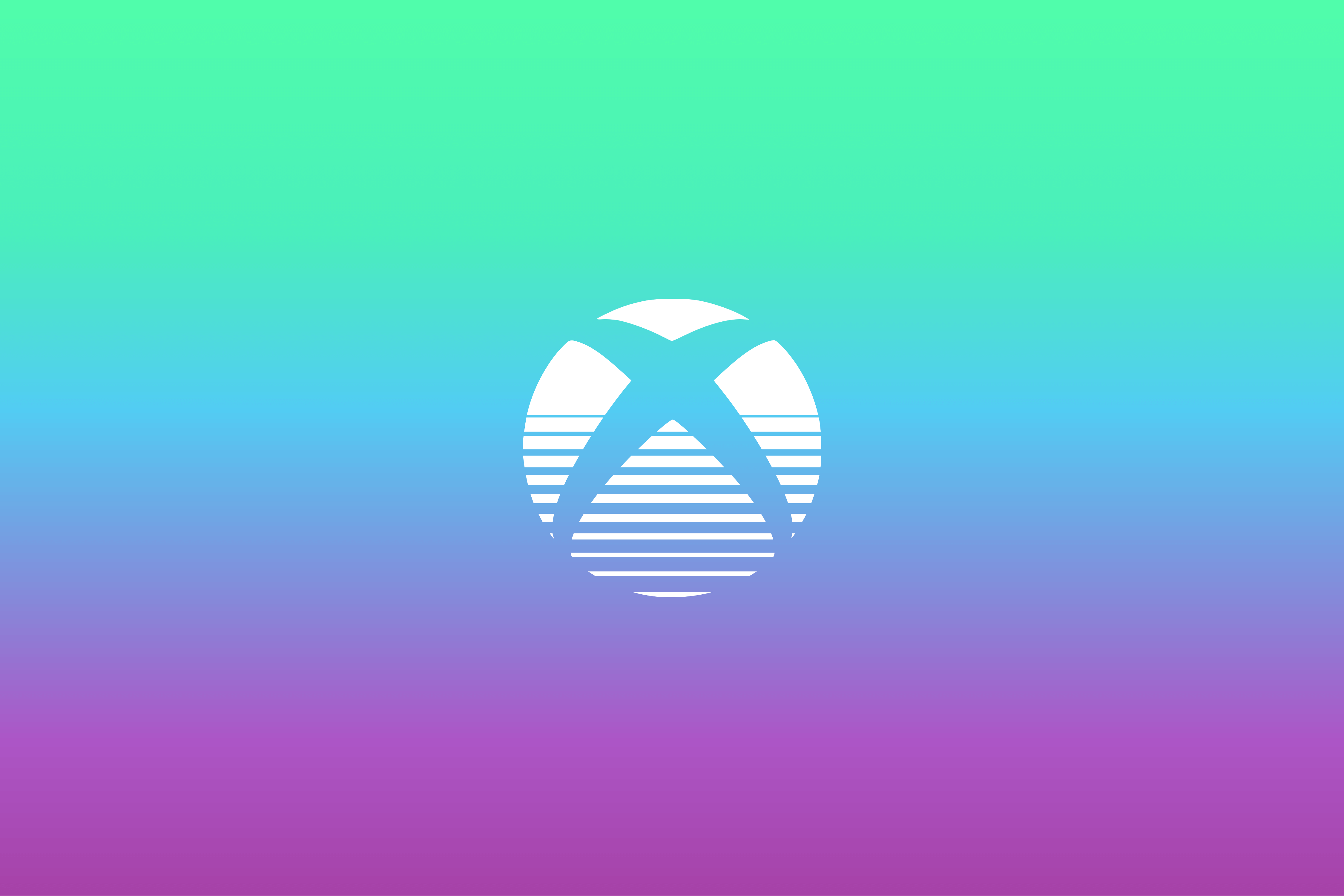 General 4500x3000 Xbox Microsoft logo white lines retro style colorful consoles cyan turquoise video games