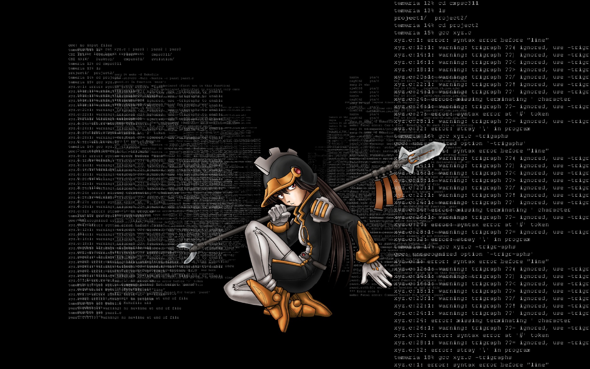 Anime 2000x1250 OS-tan Linux code
