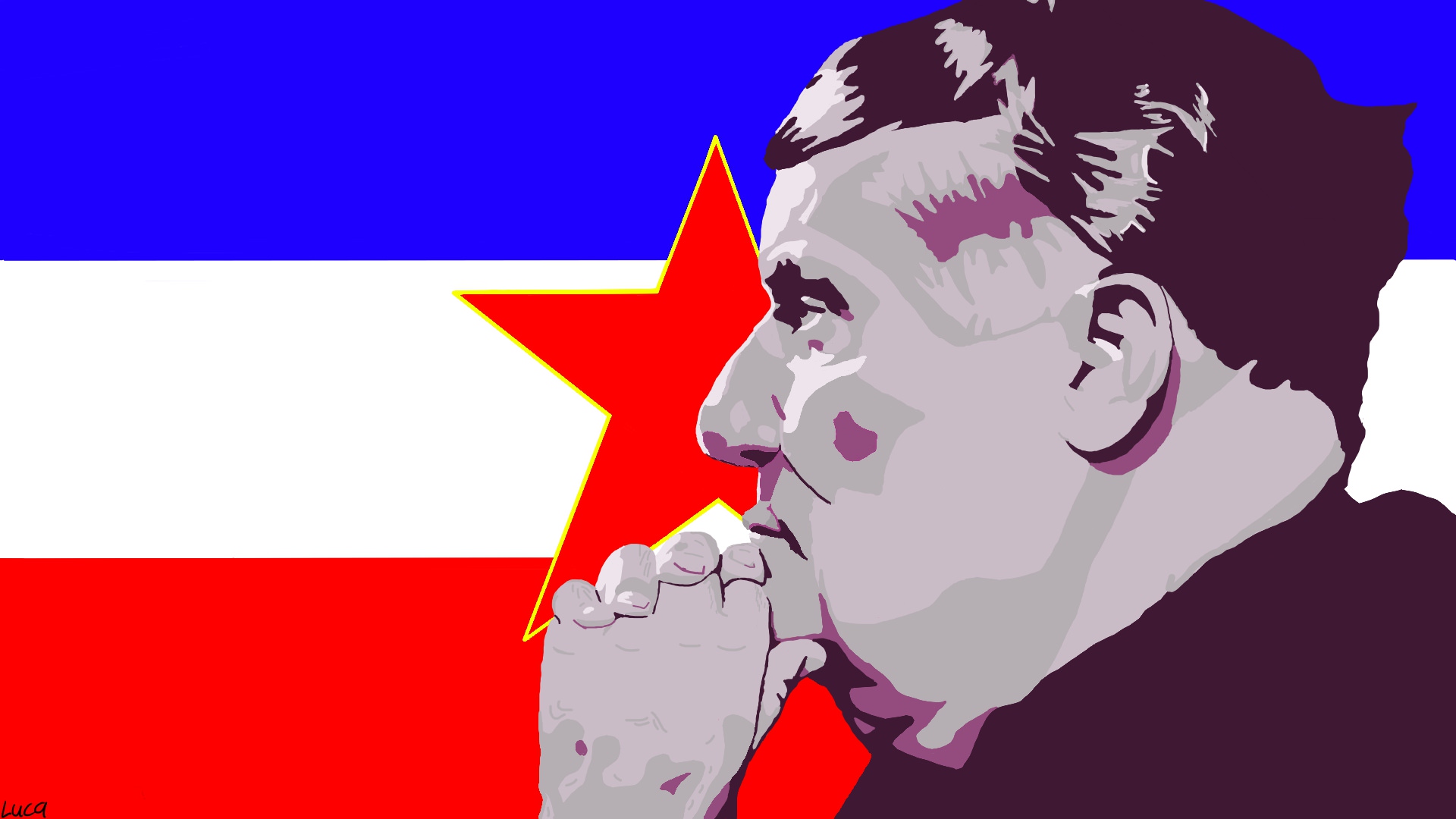 People 1920x1080 Yugoslavia Josip Broz Tito flag profile communism men