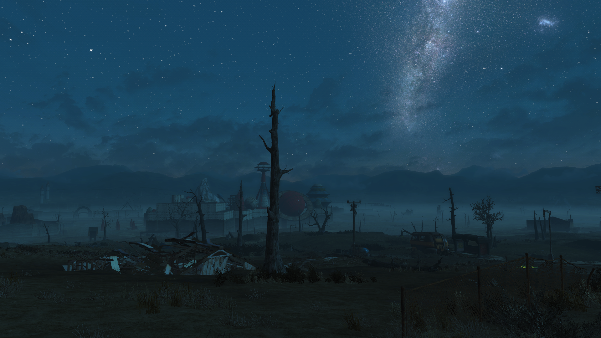 General 1920x1080 Fallout 4 Nuka World night stars ambient survival landscape