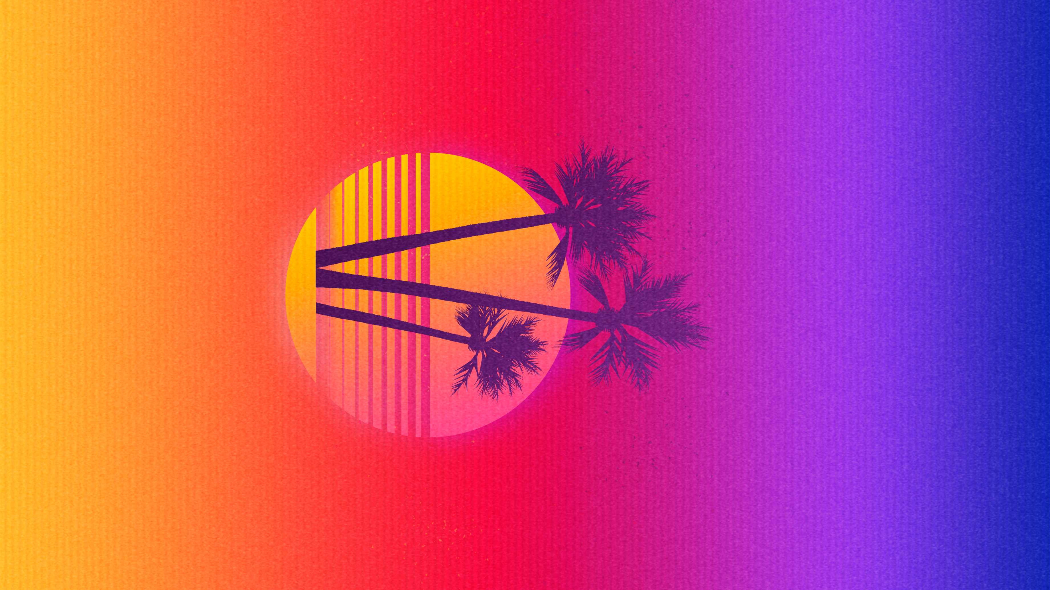 General 3683x2072 synthwave OutRun vaporwave retrowave sunset palm trees digital art portrait display