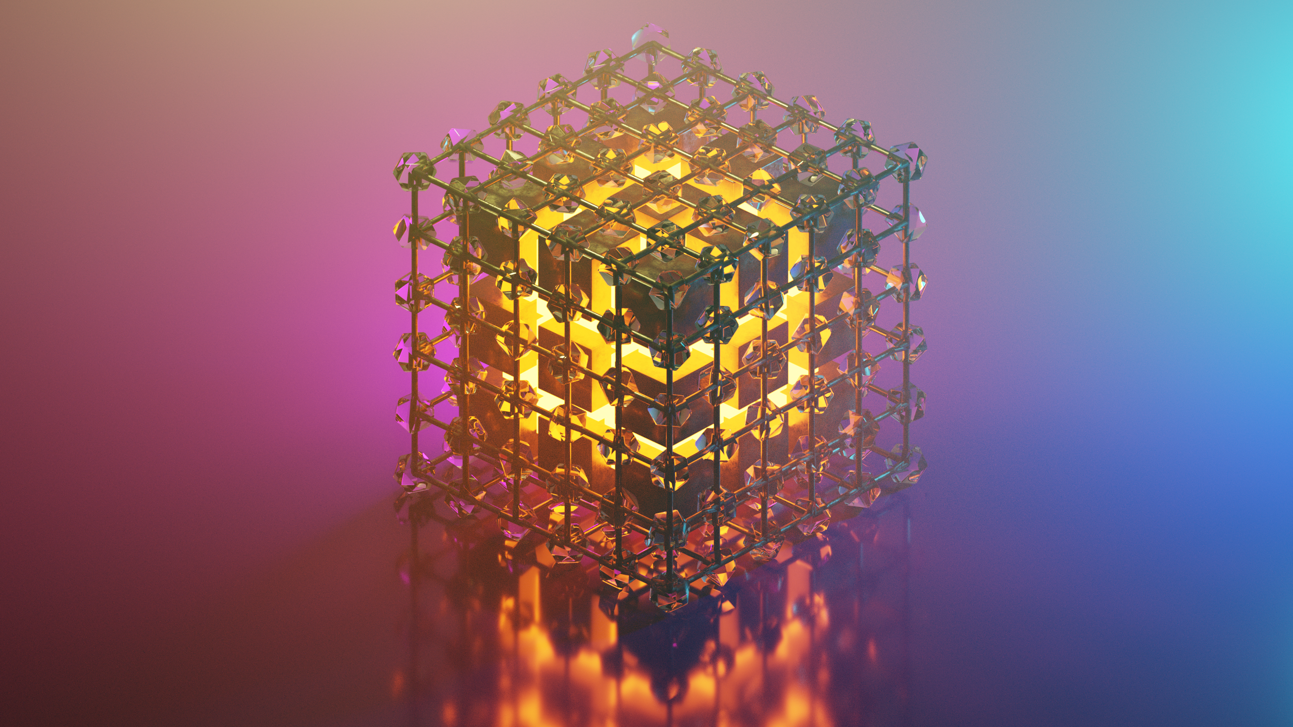 General 2560x1440 3D Abstract abstract Glass Grid