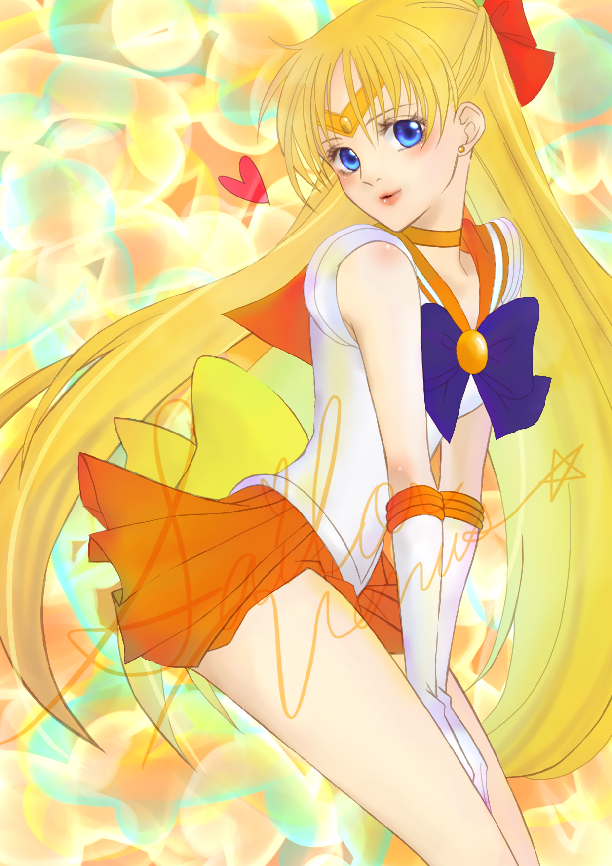 Anime 1240x1754 anime anime girls Sailor Moon Sailor Venus long hair blonde Aino Minako