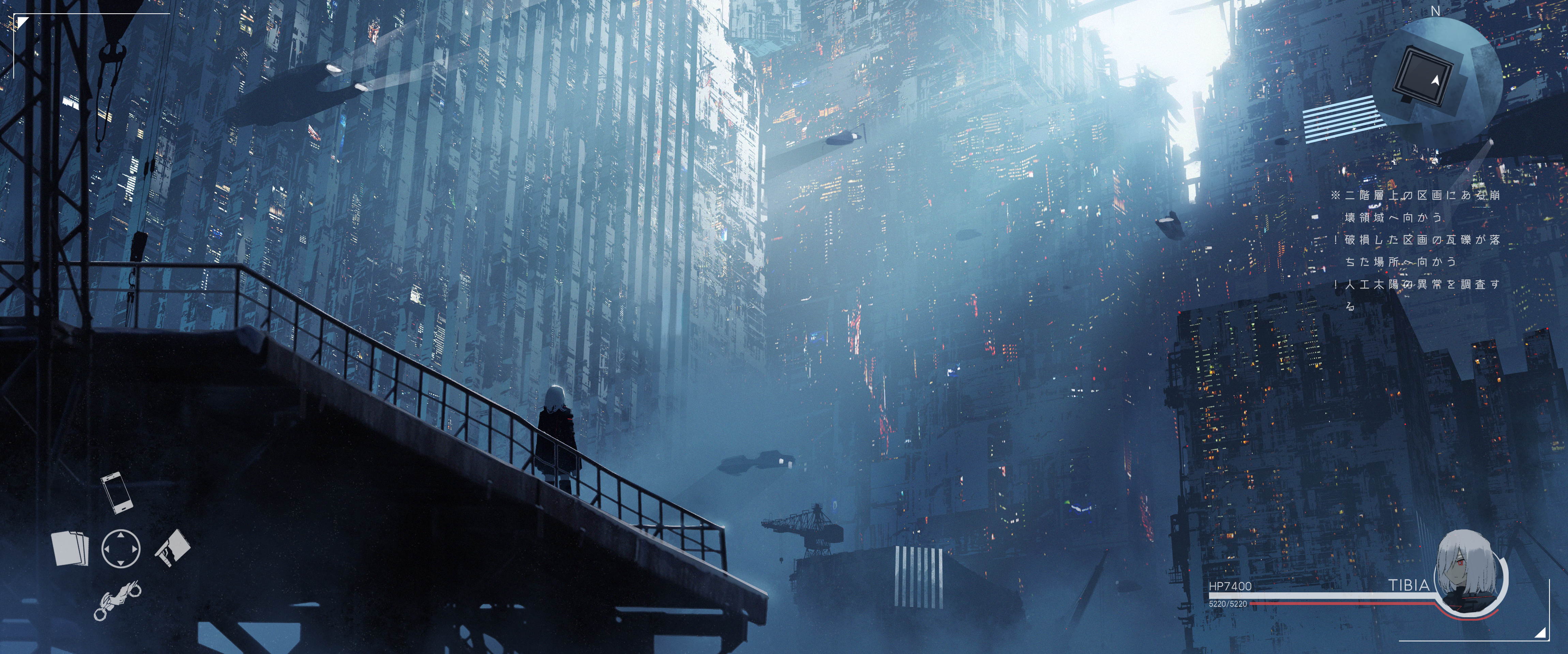 Anime 4600x1920 cyberpunk anime futuristic futuristic city science fiction cityscape video games video game art