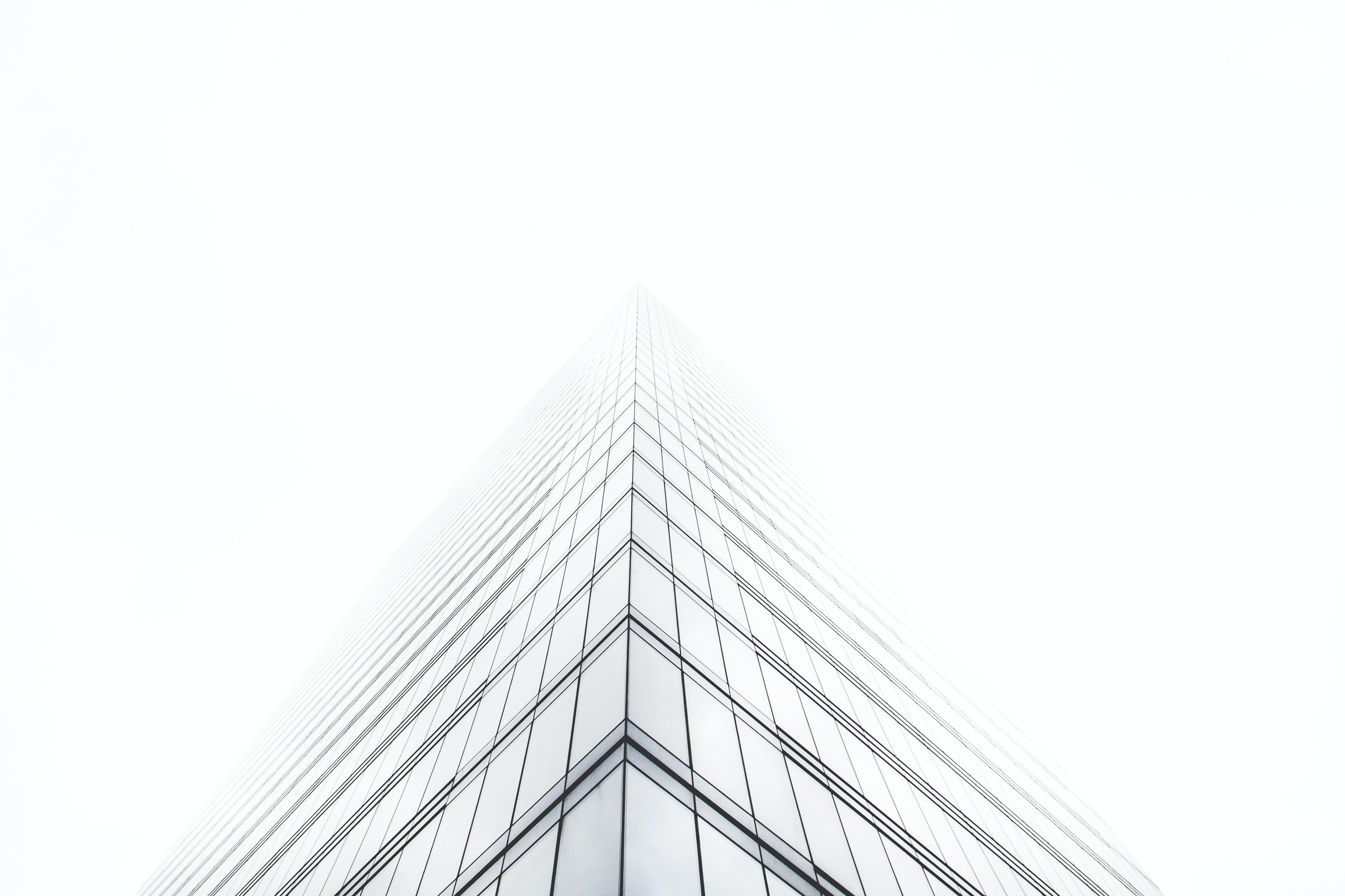 General 5389x3593 skyscraper monochrome mist building white background