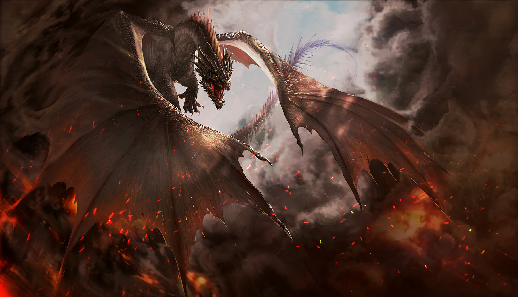 General 1801x1034 digital art fantasy art dragon godfrey escota