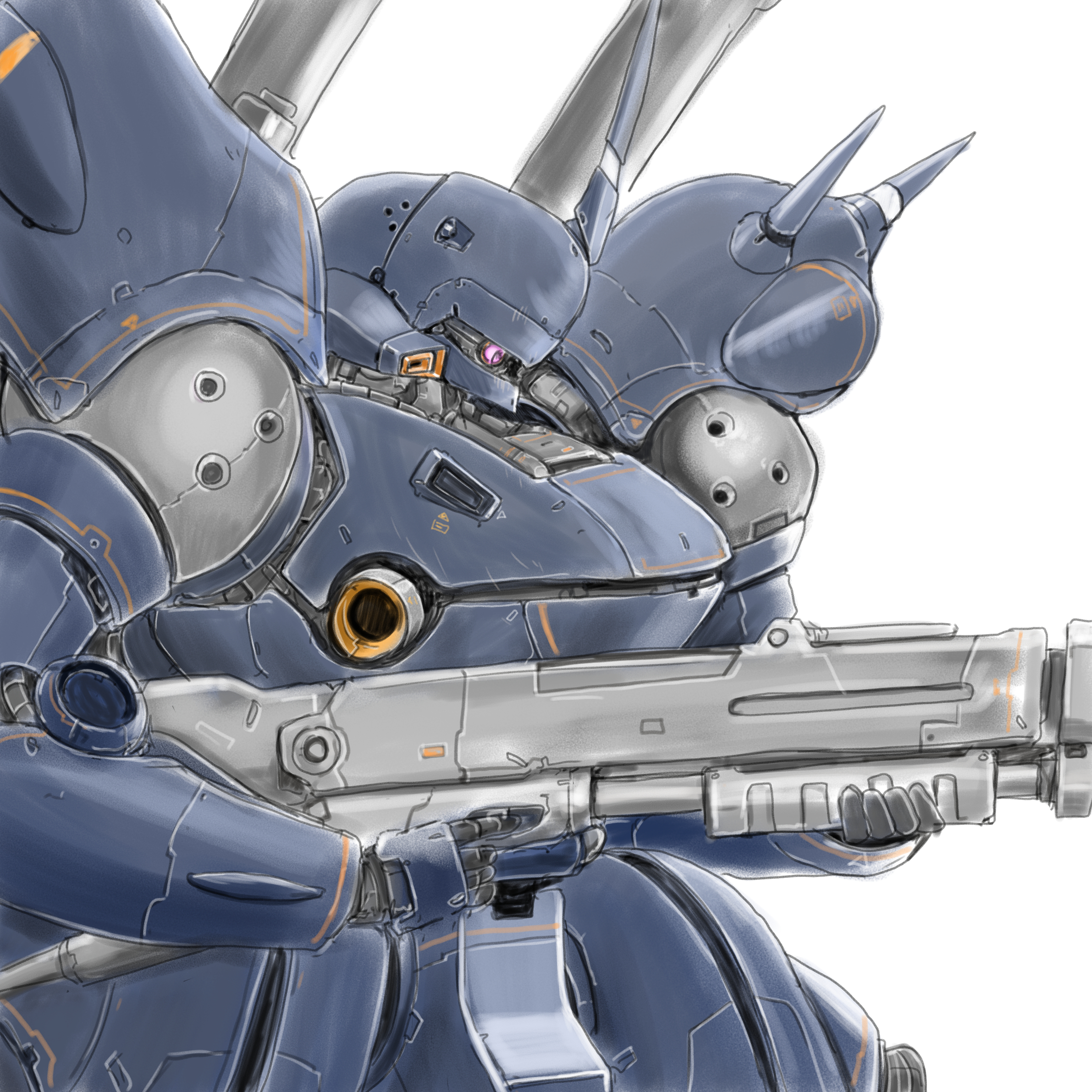 Anime 2382x2382 Kämpfer Mobile Suit Gundam 0080: War in the Pocket anime mechs Mobile Suit Super Robot Taisen artwork digital art fan art
