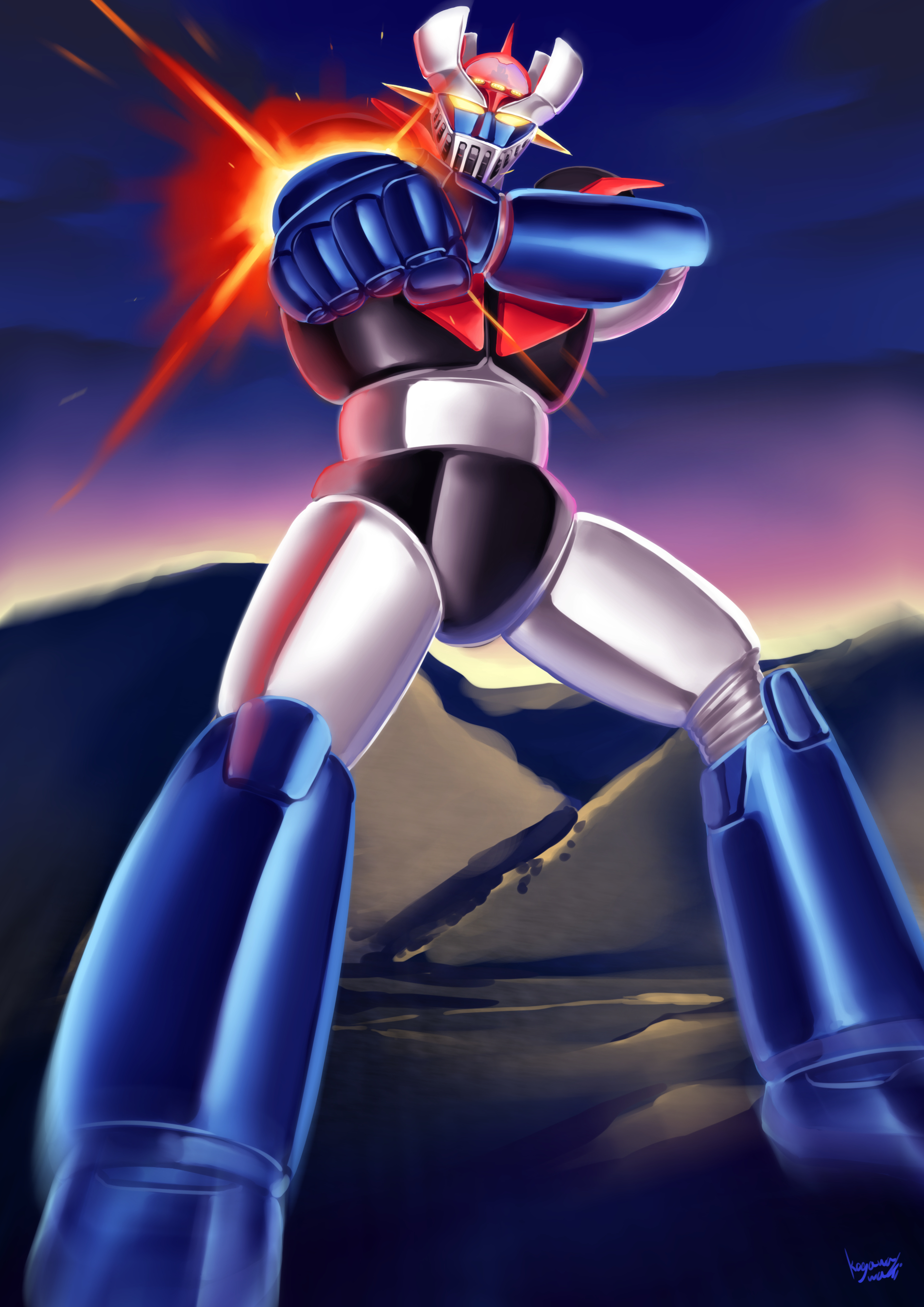 Anime 1902x2689 anime mechs Super Robot Taisen Mazinger Z Mazinger Z (Series) artwork digital art fan art