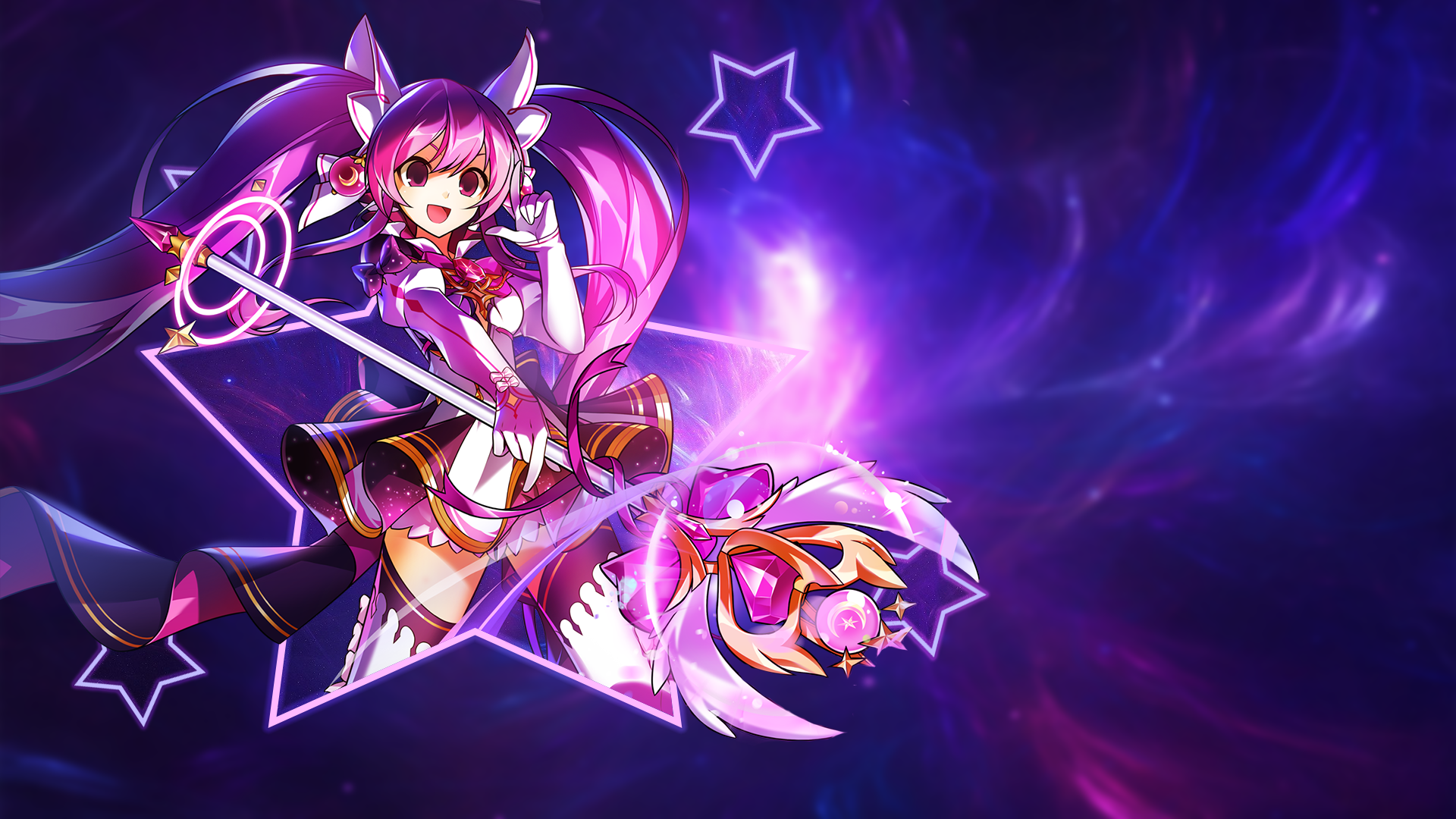 Anime 1920x1080 Elsword Aisha (Elsword) galaxy space picture-in-picture