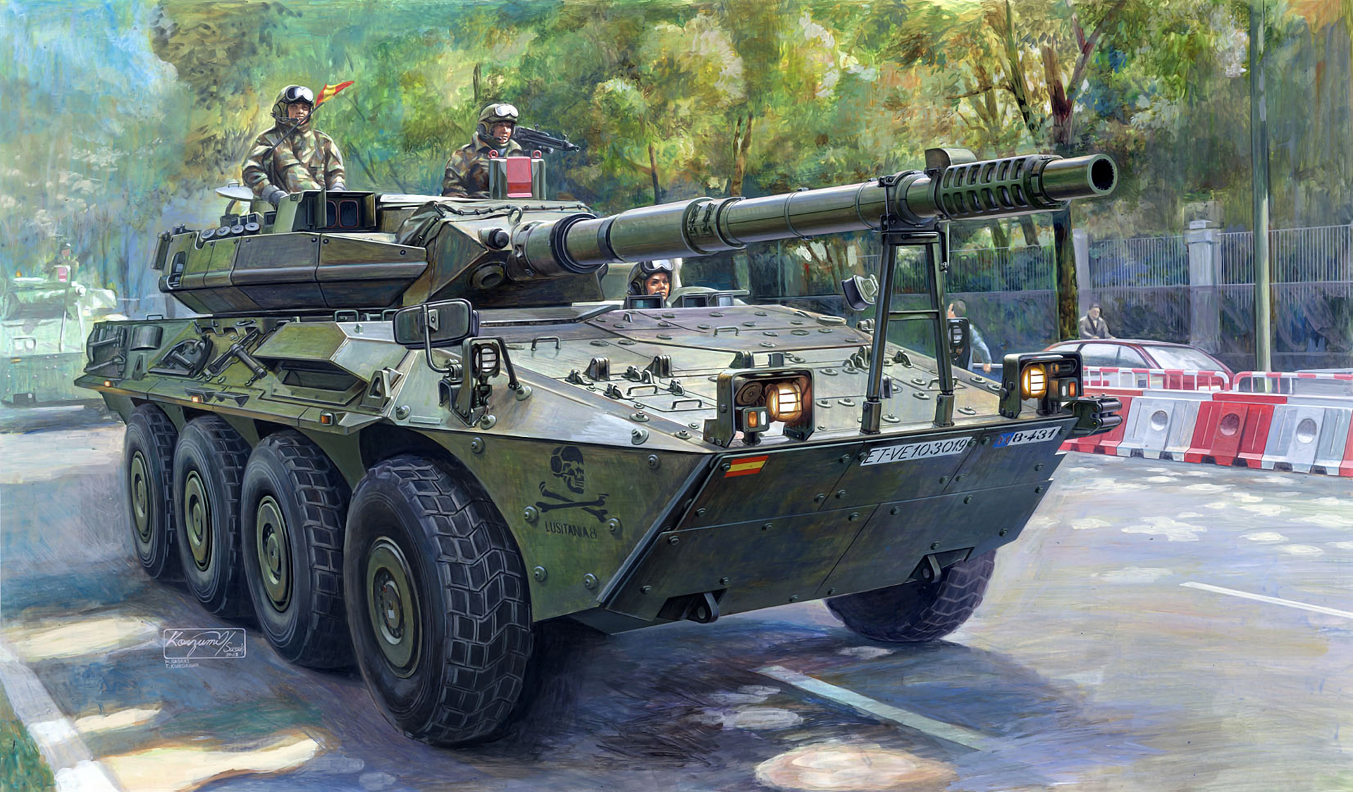 General 1920x1124 tank army military military vehicle artwork soldier helmet flag road trees