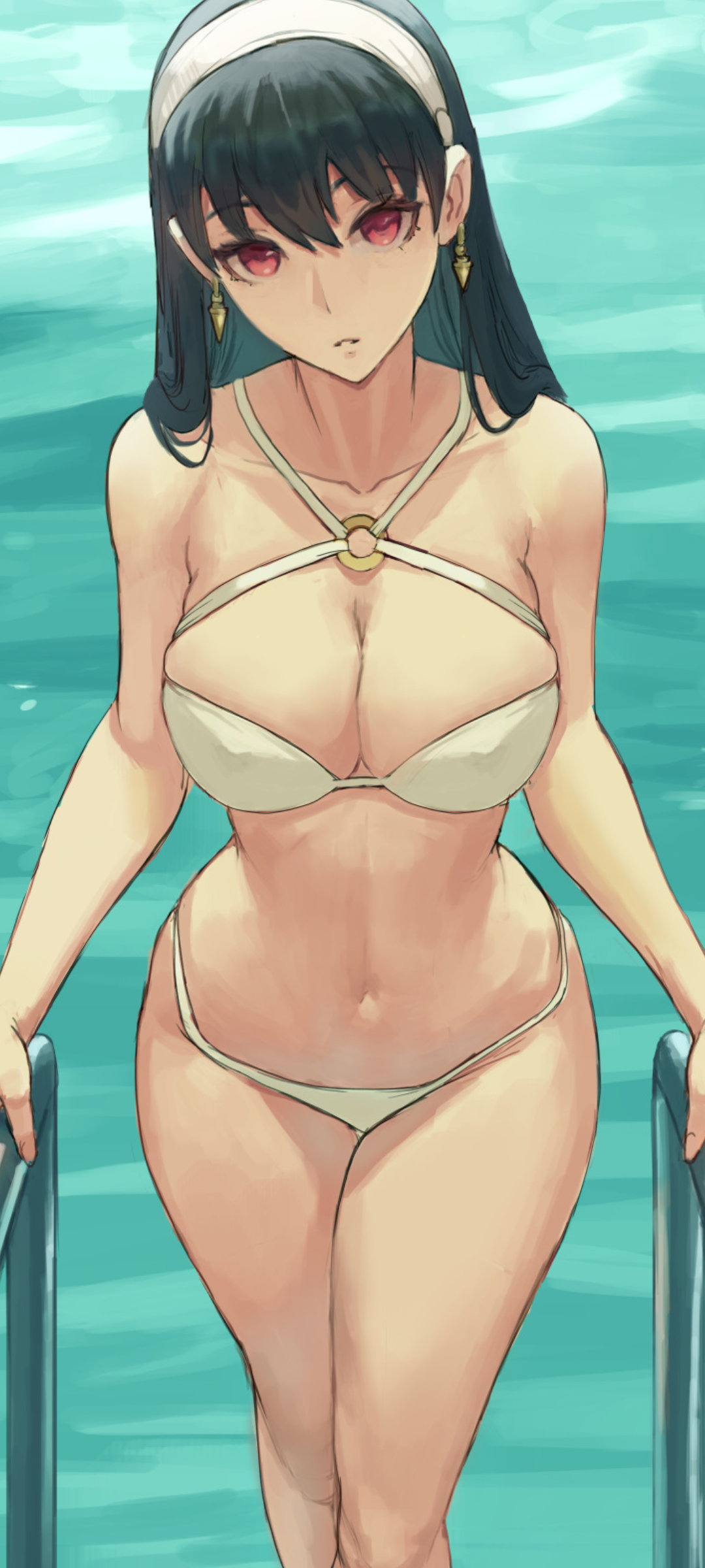 Anime 1080x2400 Zefrableu Yor Forger Spy x Family anime girls bikini portrait display big boobs cleavage