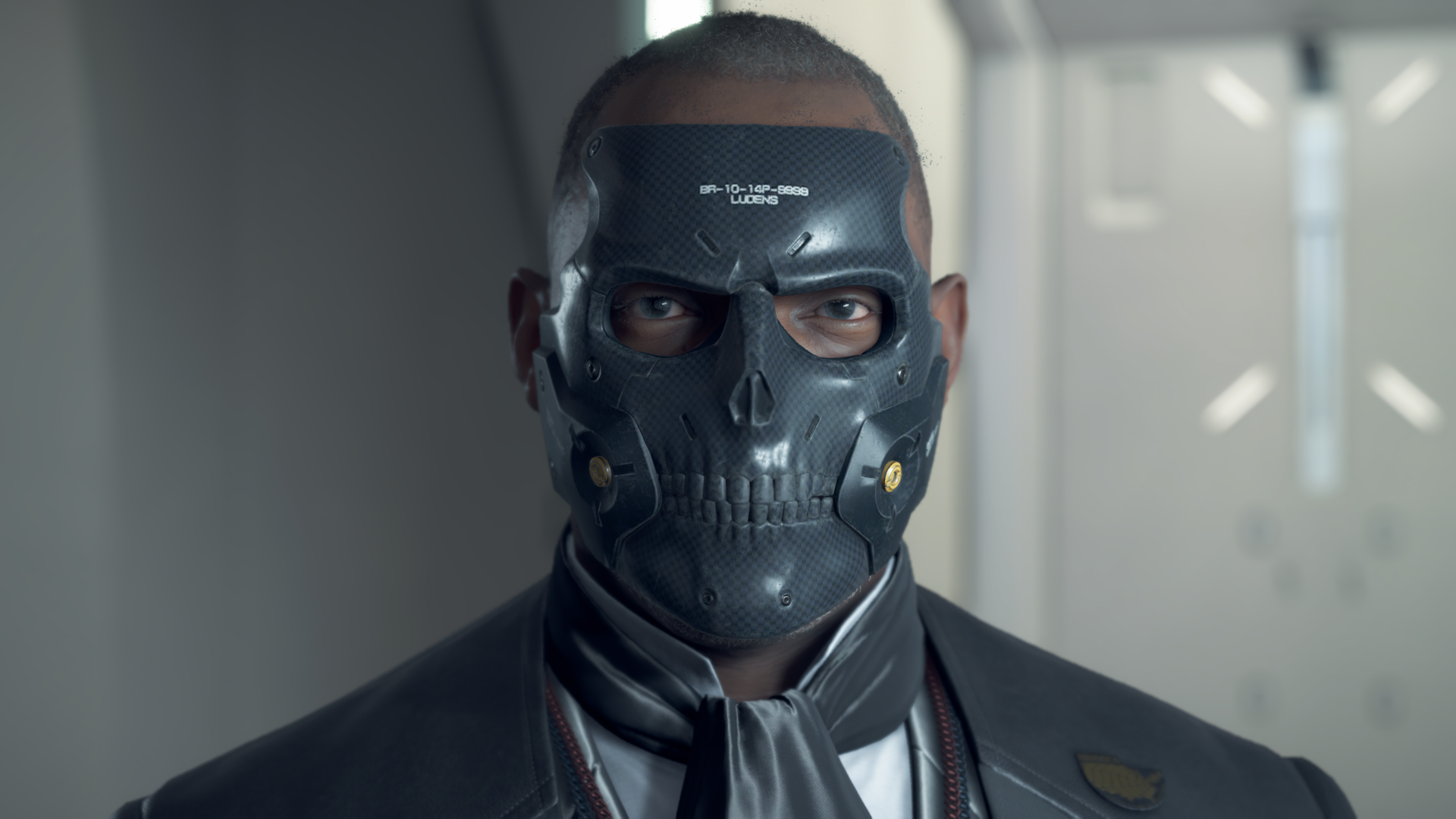 General 1920x1080 Kojima Productions Death Stranding video games Die-Hardman mask skull mask looking at viewer Ludens CGI video game characters
