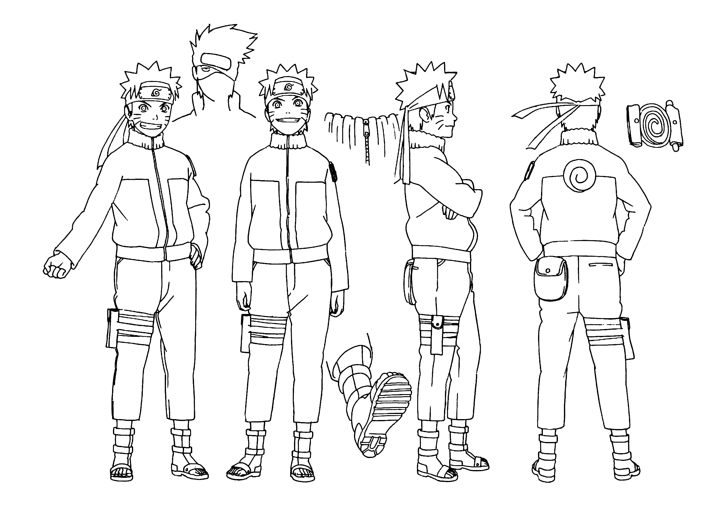 Anime 2400x1696 Naruto (anime) outline Naruto Shippuden anime boys Uzumaki Naruto Hatake Kakashi