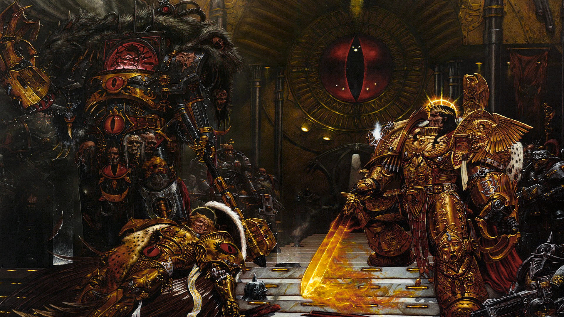 General 1920x1080 Warhammer 40,000 Horus Heresy Warhammer Emperor of Mankind artwork armor futuristic armor sword weapon fantasy art