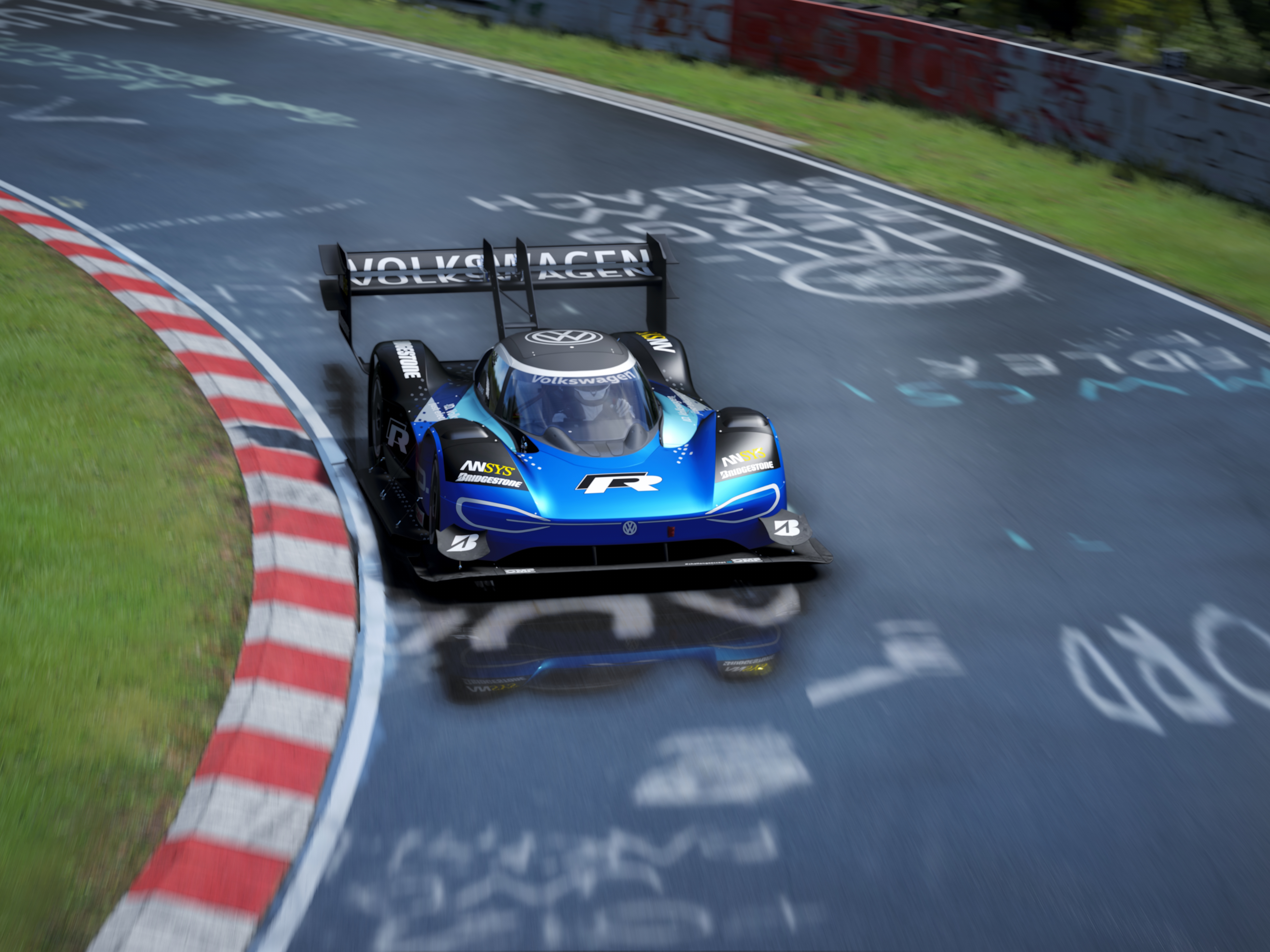 General 5760x4320 Nurburgring Volkswagen Volkswagen ID-R race cars Assetto Corsa PC gaming wetland frontal view video games reflection race tracks CGI