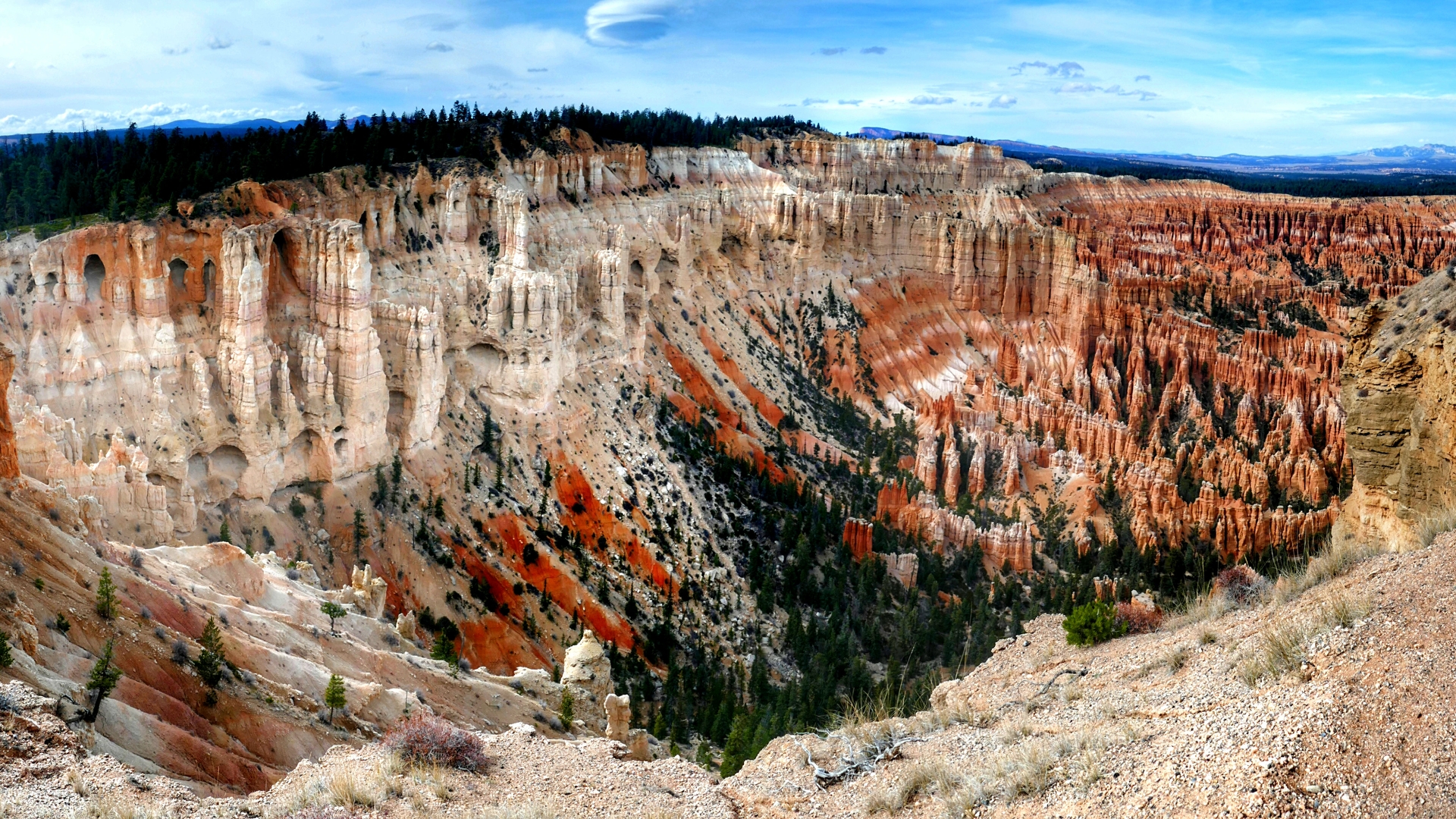 General 1920x1080 landscape nature Utah USA Bryce Canyon National Park trees clouds sky