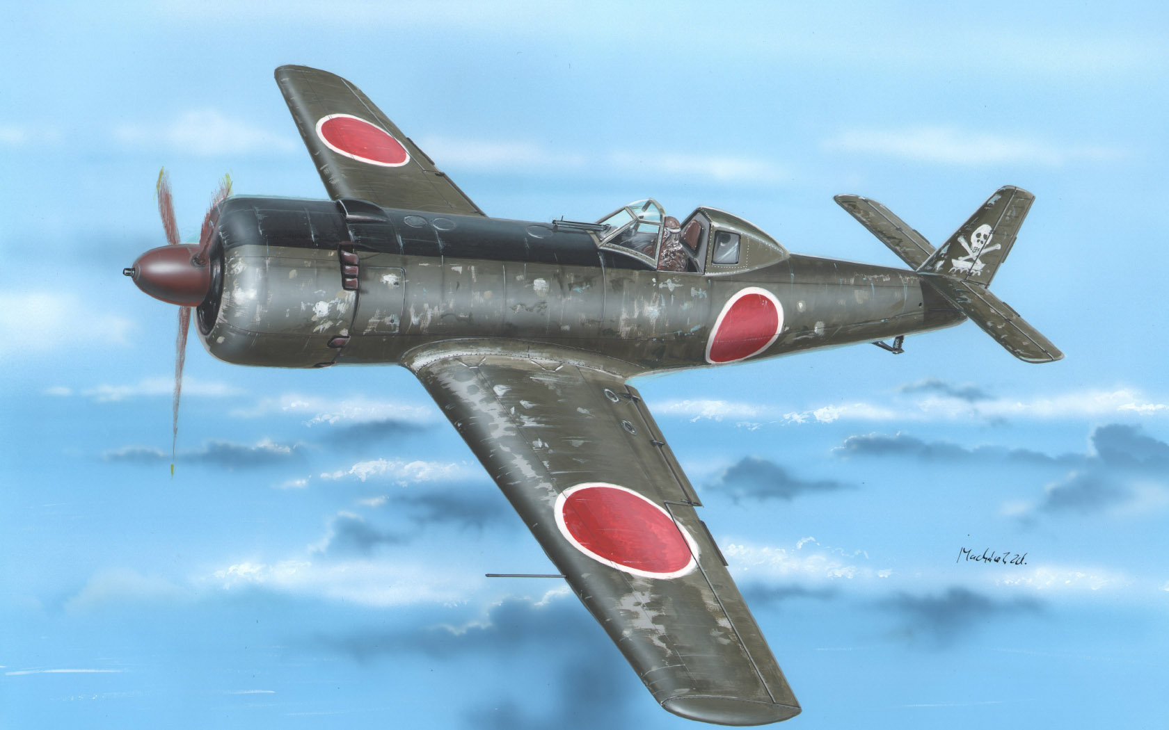 General 1680x1050 war aircraft army military Nakajima Ki-115 military vehicle sky clouds artwork