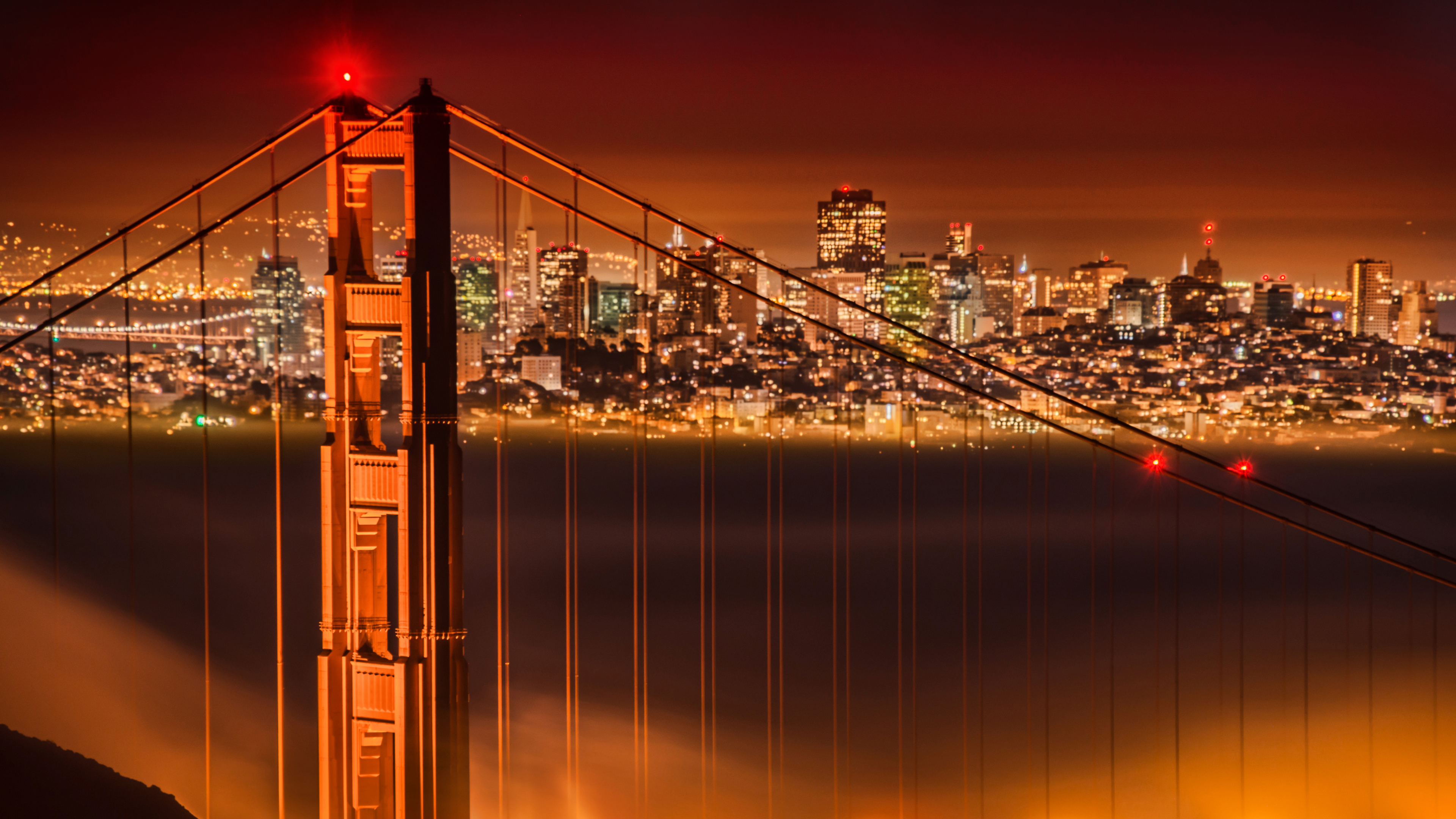 General 3840x2160 Trey Ratcliff 4K photography California bridge night lights city city lights low light San Francisco Golden Gate Bridge