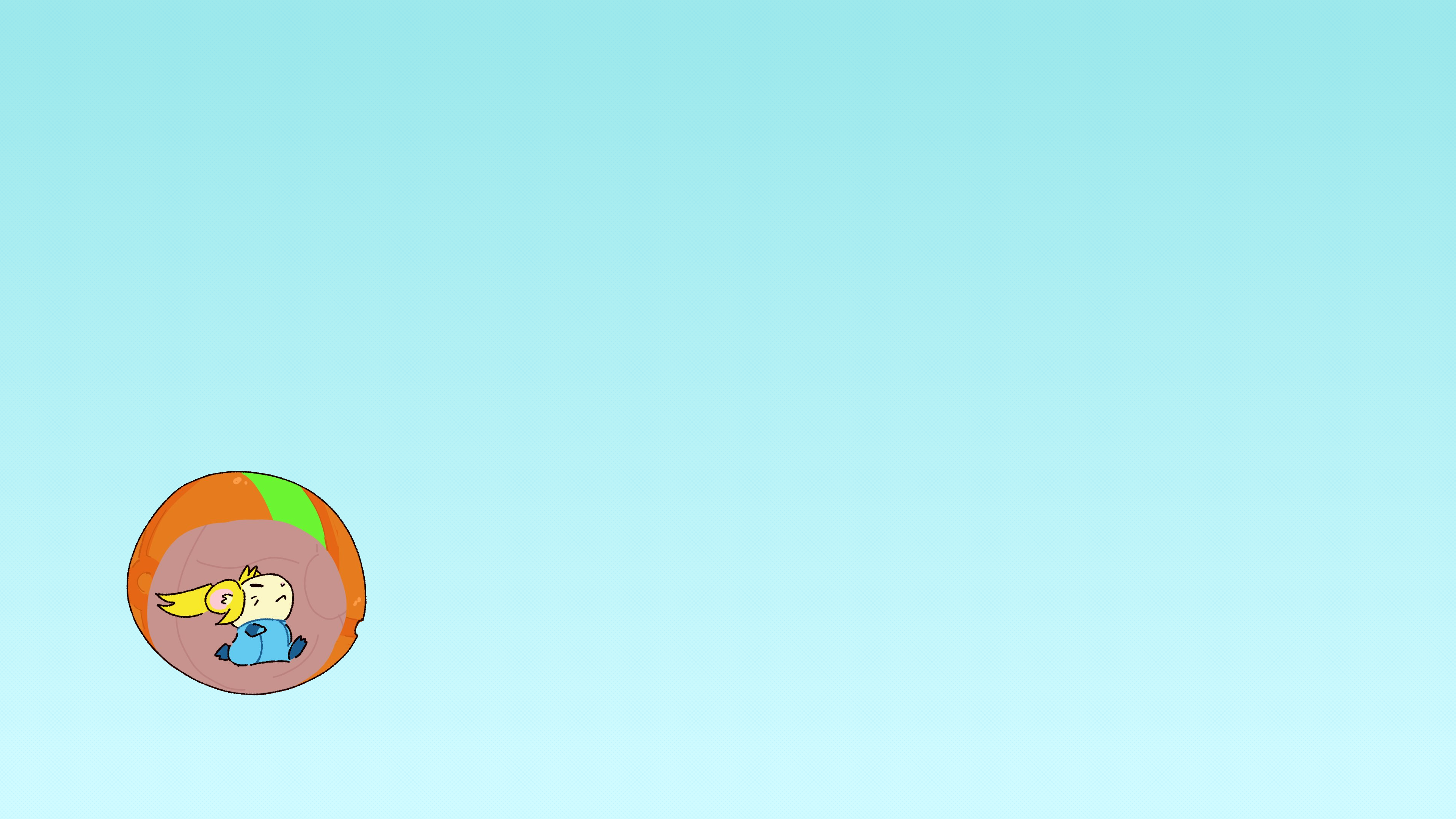 Anime 3840x2160 video games video game girls long hair blonde Samus Aran Metroid Nintendo anime girls zero suit Zero Suit Samus hamster running simple background cartoon chibi blue background rodent
