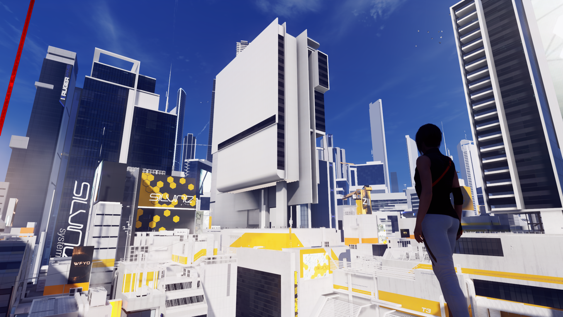 General 1920x1080 Mirror's Edge Catalyst PC gaming screen shot city Futurism cityscape Mirror's Edge video game art sunlight video game girls standing video game characters CGI building sleeveless video games digital art