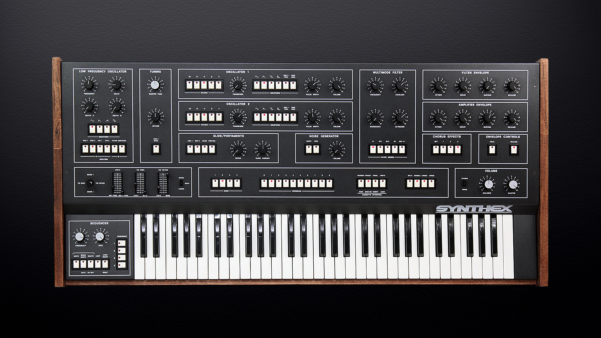 General 1920x1080 keyboards synthesizer ELKA Synthex piano musical instrument top view minimalism simple background