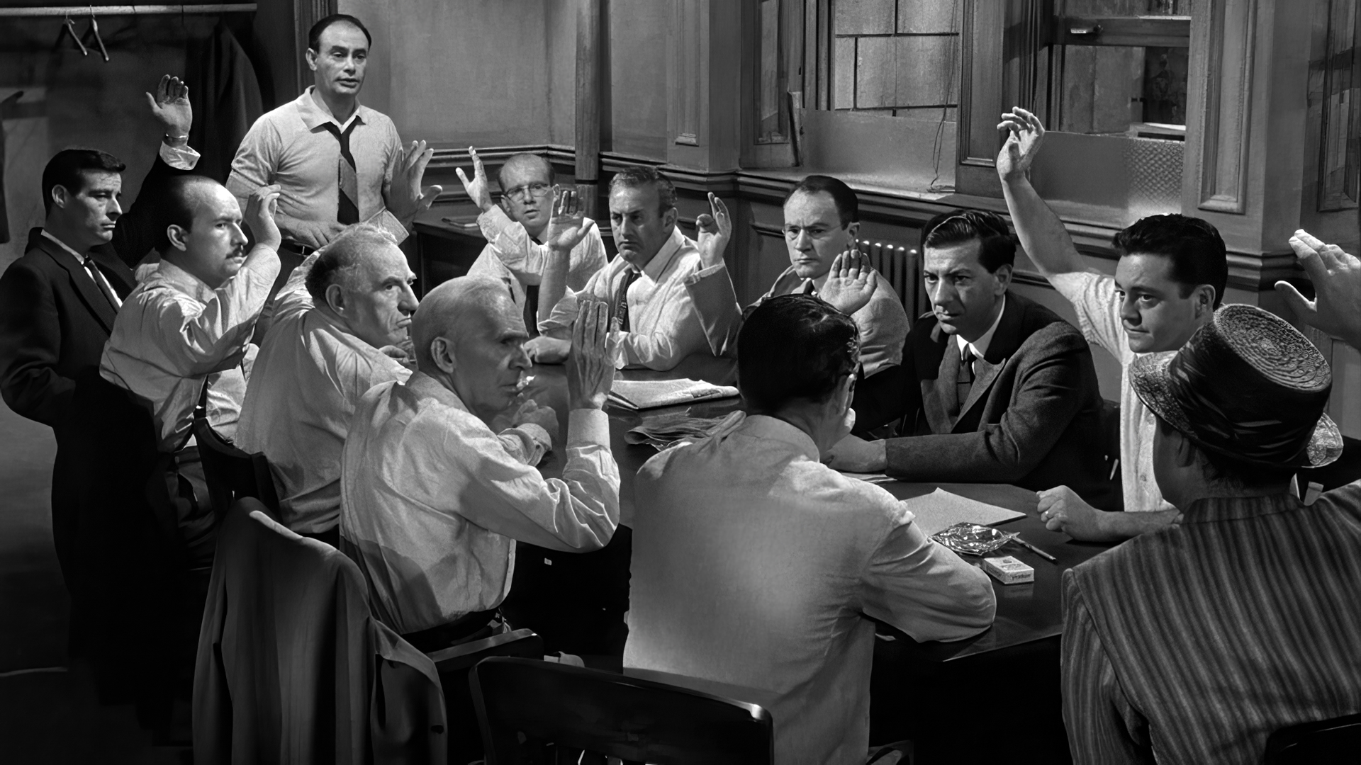People 1920x1080 12 Angry Men movies film stills men table monochrome actor