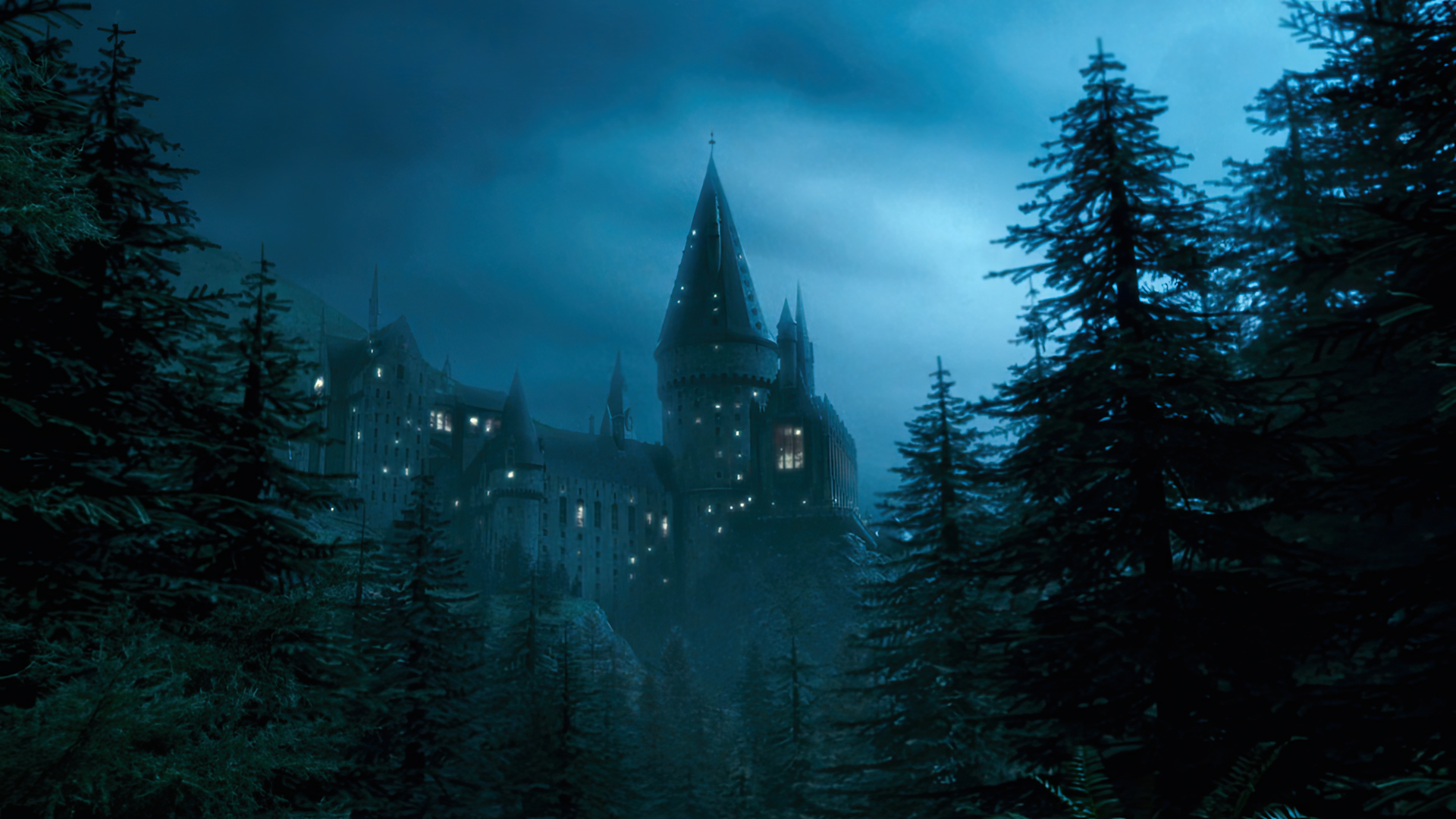 General 1920x1080 Harry Potter and the Prisoner of Azkaban movies film stills Hogwarts trees castle J.K. Rowling Harry Potter night sky
