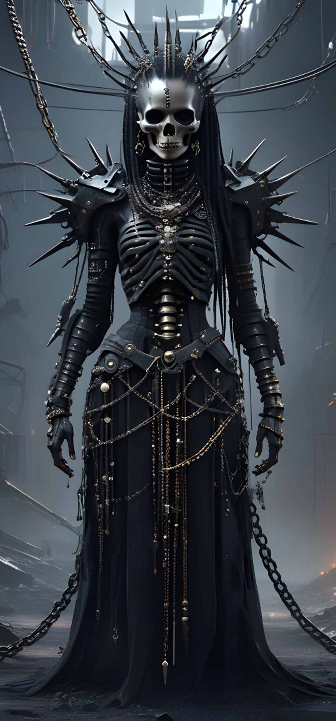 General 1080x2316 Zedge AI art Death Queen dark horror scary face