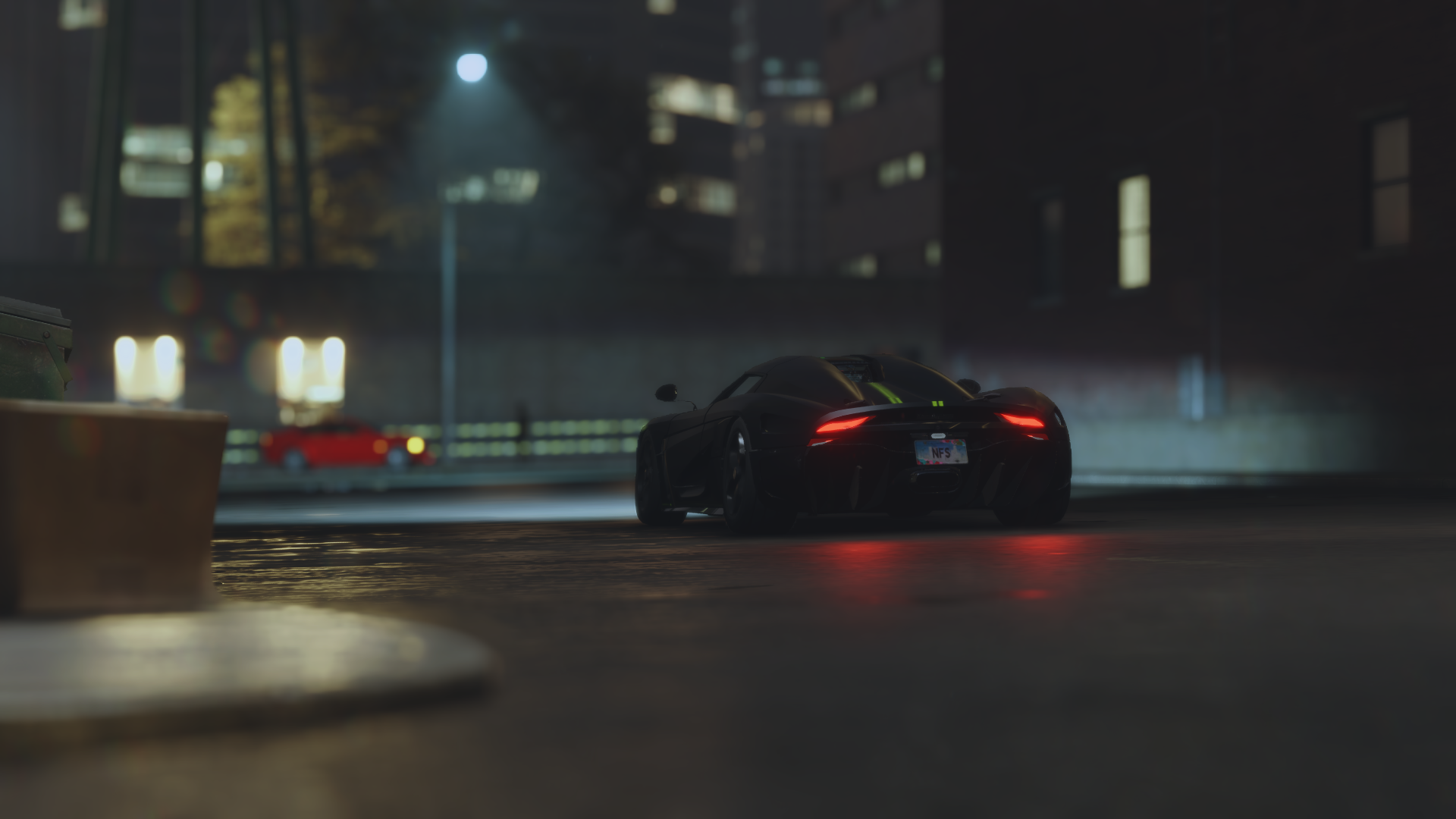 General 1920x1080 Need for Speed car CGI taillights licence plates night street light rear view Koenigsegg
